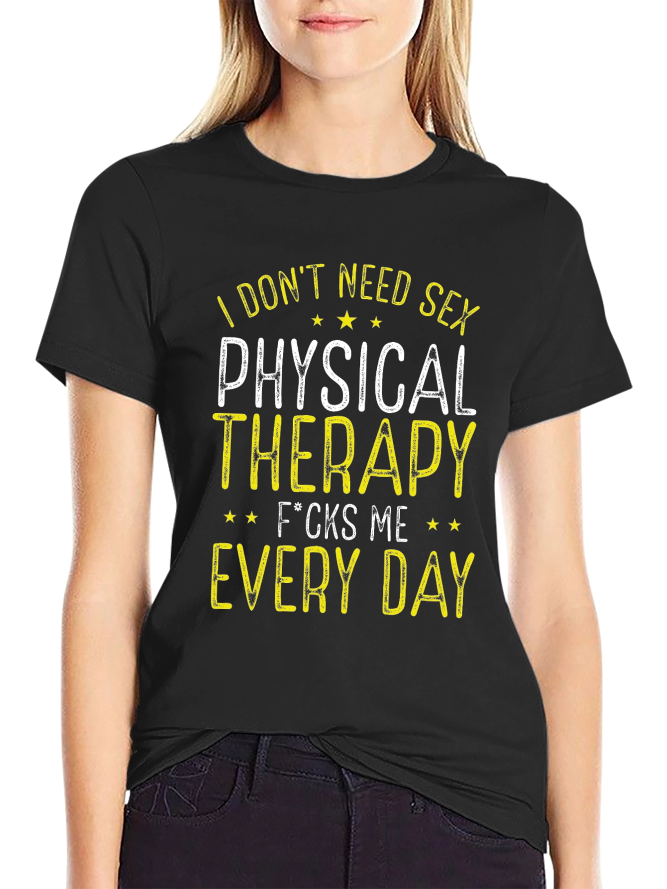 Black Physical Therapy T-Shirt - I Don't Need Sex view 2