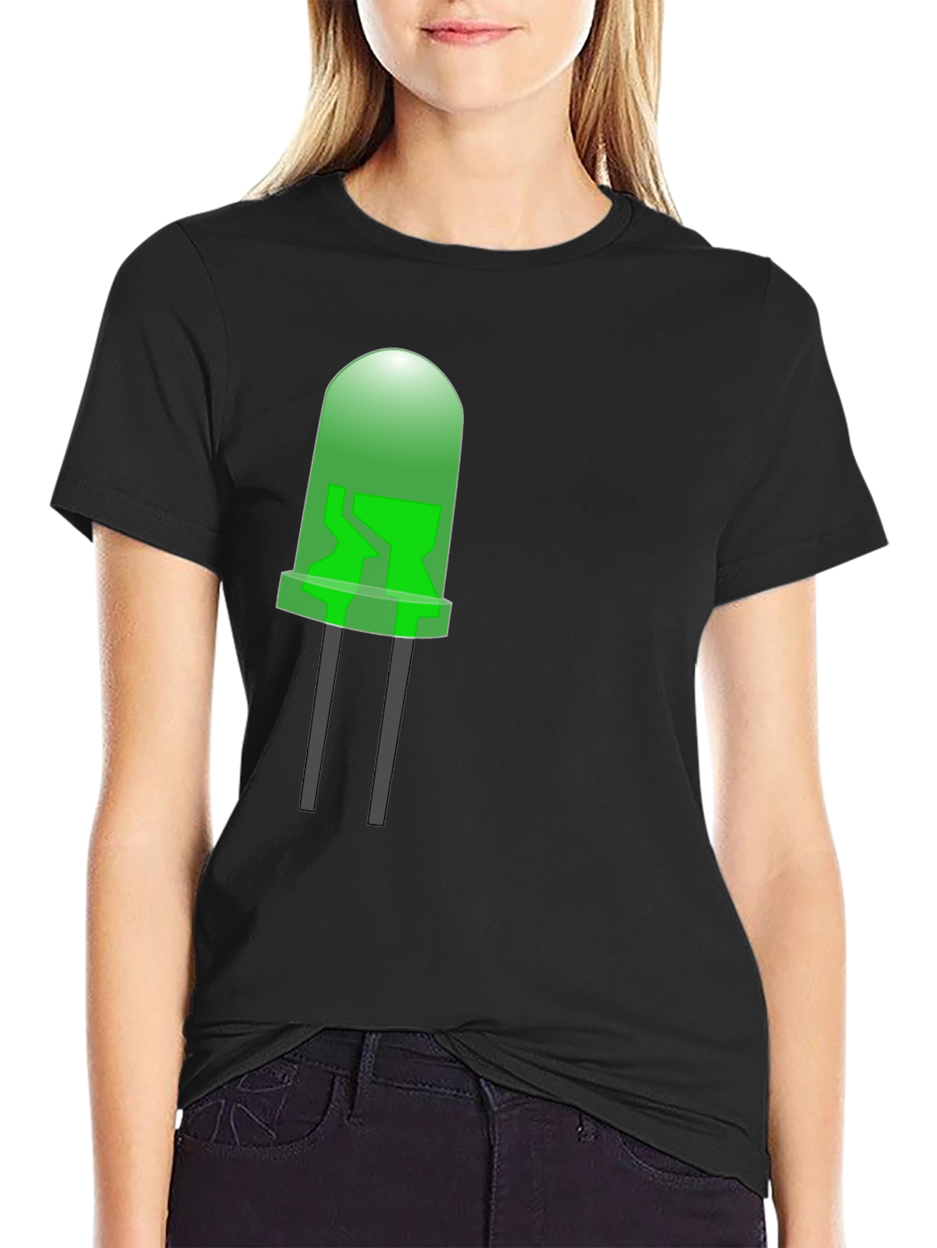 Black LED Graphic T-Shirt - Black view 2