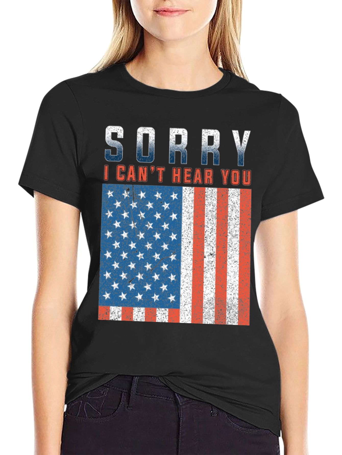 Sorry Can't Hear You Patriotic T-Shirt - 2