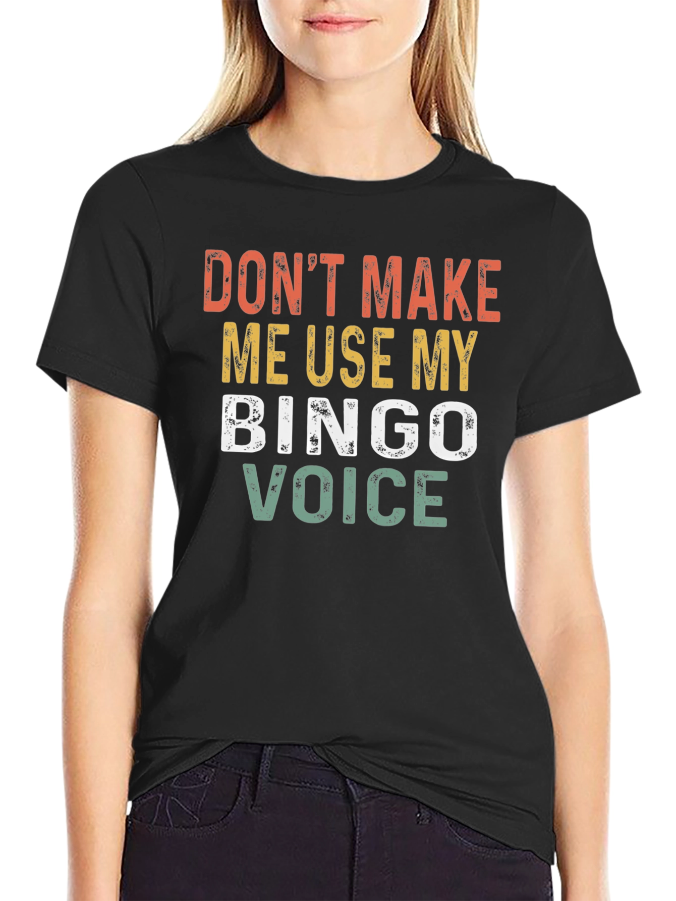 Black Bingo Voice T-Shirt - Funny Bingo Lover Gift view 2