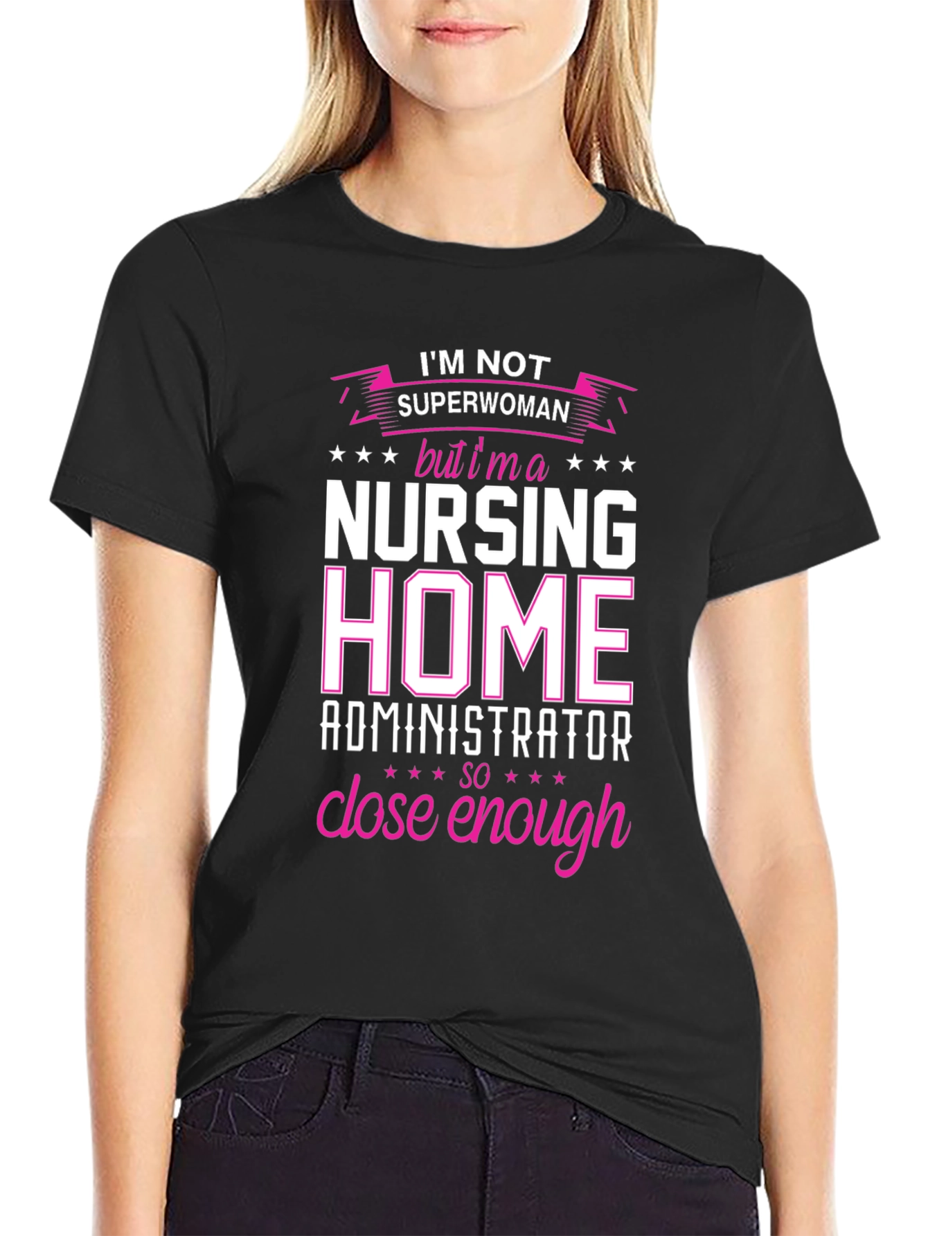 Black Nursing Home Administrator T-Shirt view 2