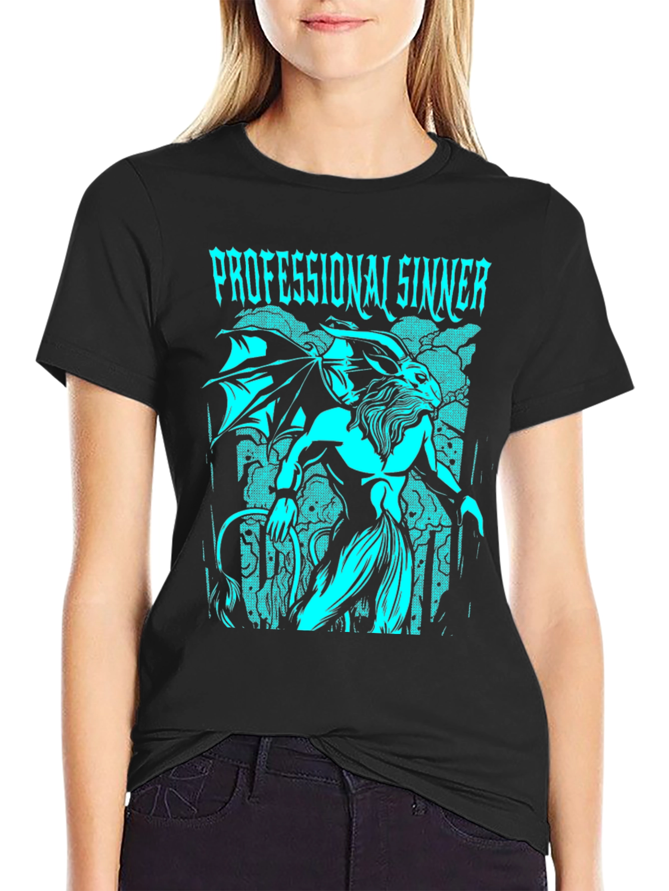 Black Professional Sinner Graphic T-Shirt view 2