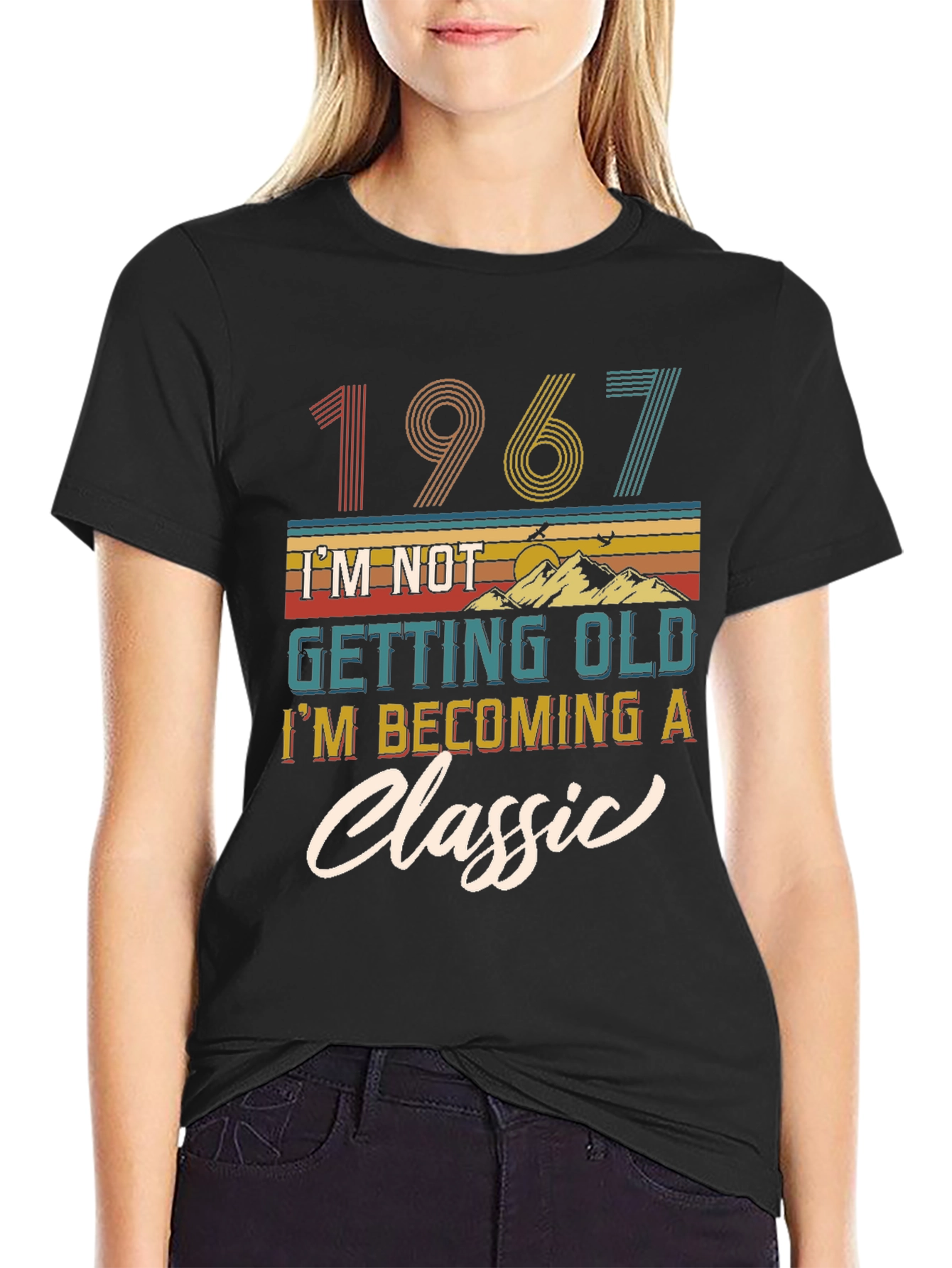 Black 1967 Classic Birthday T-Shirt  view 2