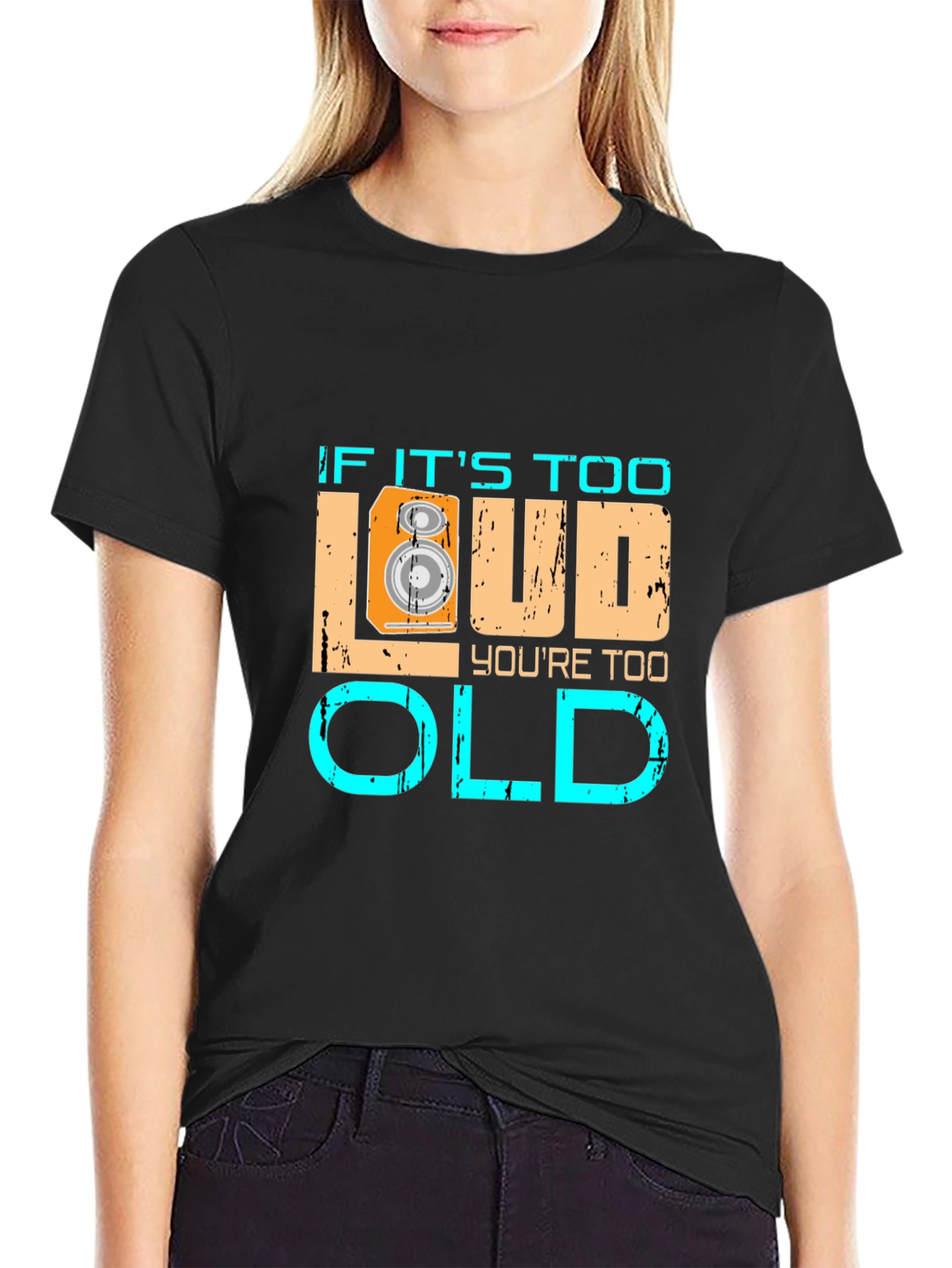 Black If It's Too Loud You're Too Old Graphic Tee view 2