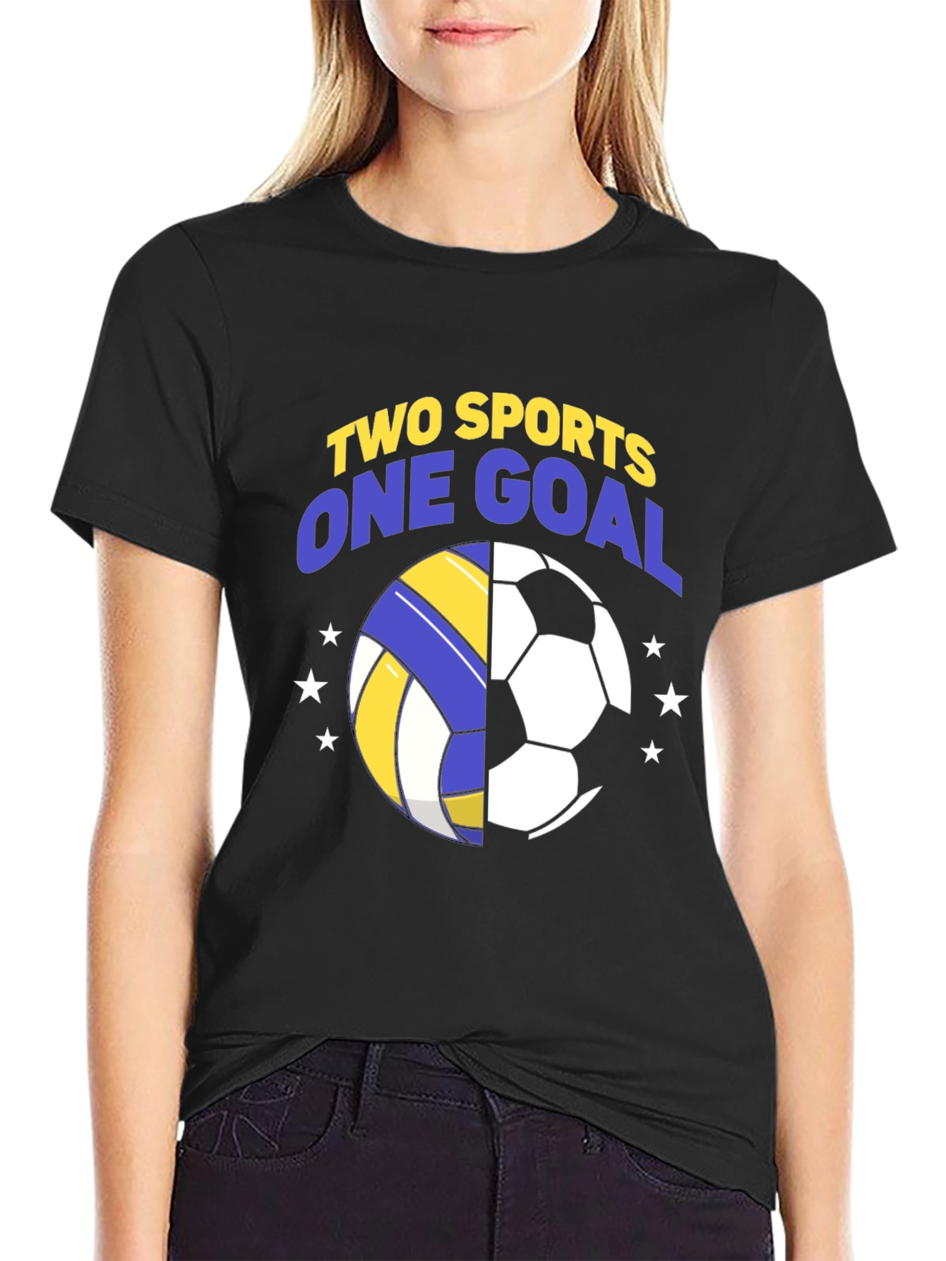 Two Sports One Goal T-Shirt | Soccer & Volleyball Tee - 2