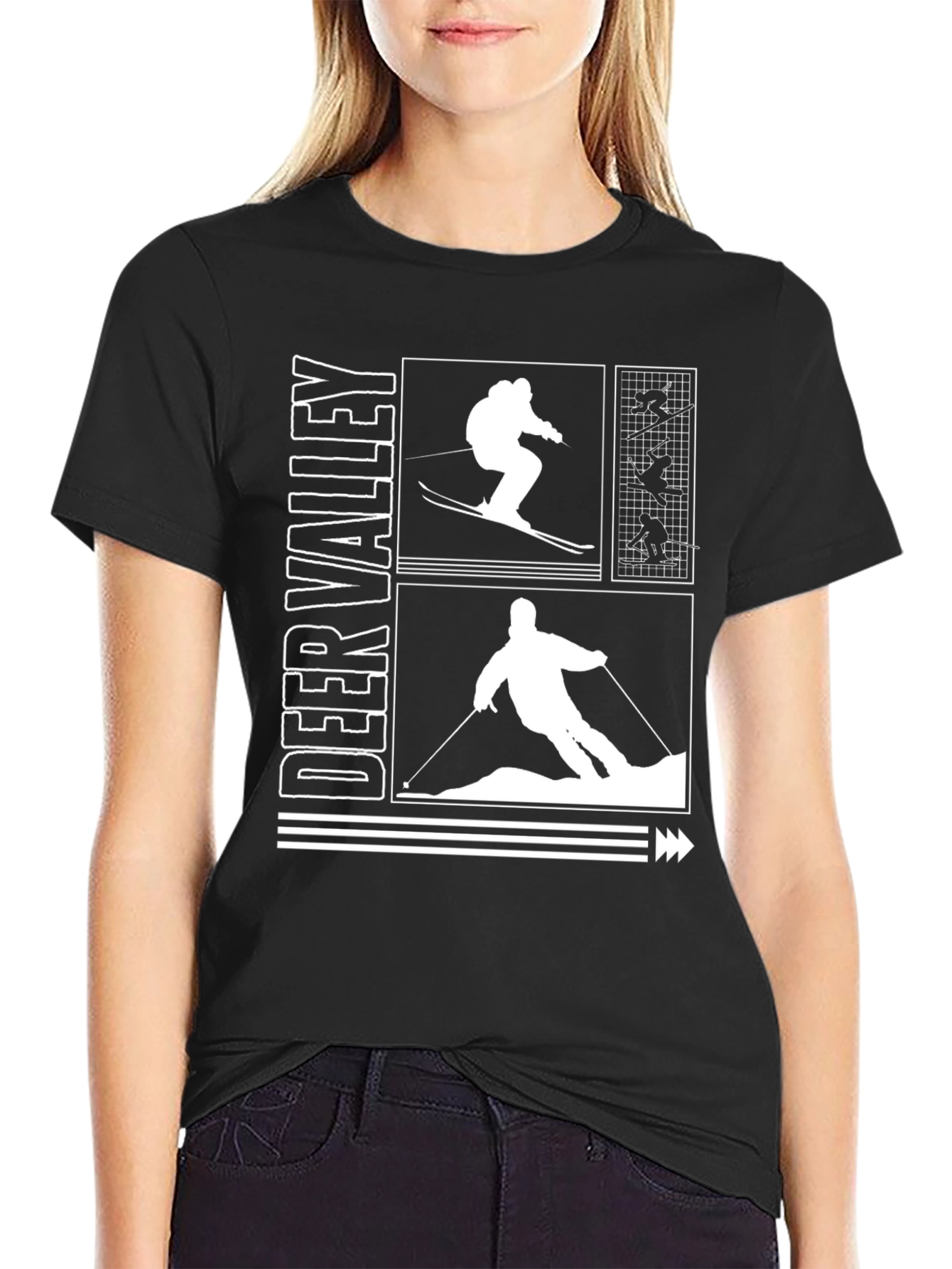 Black Deer Valley Ski T-Shirt view 2