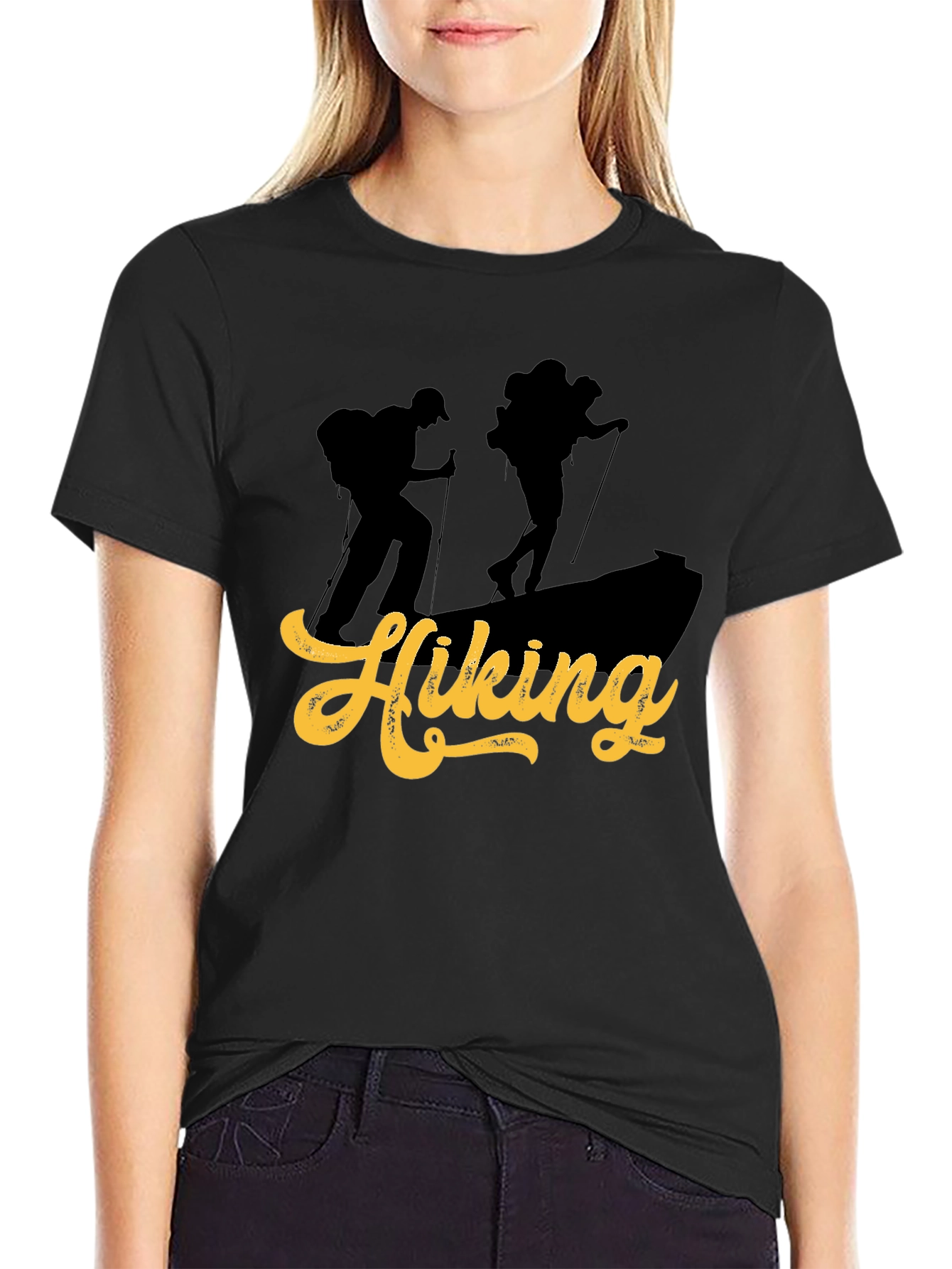 Black Hiking Adventure Graphic Tee - Black view 2