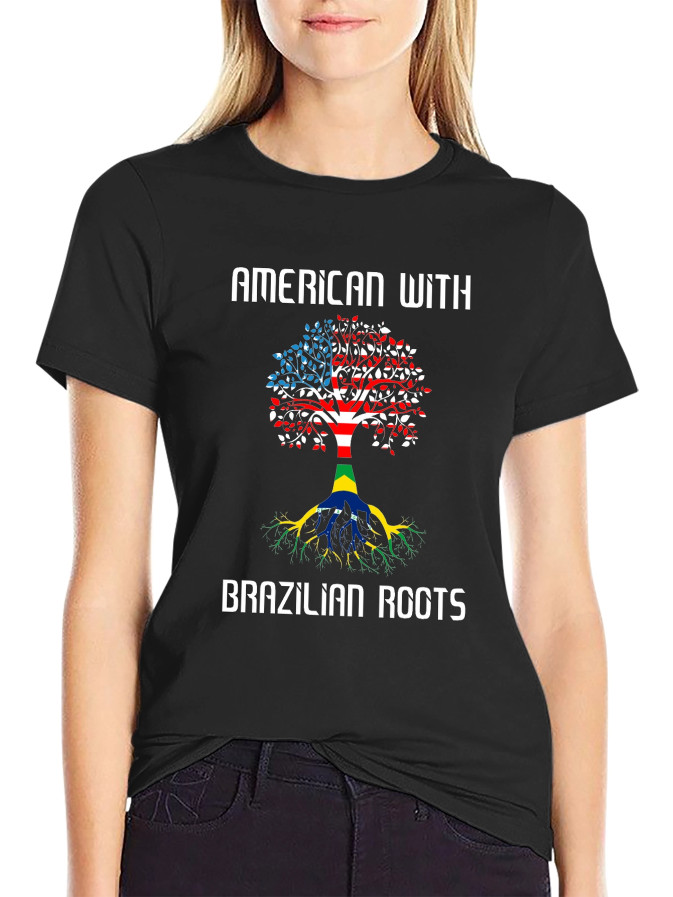 Black American with Brazilian Roots T-Shirt view 2