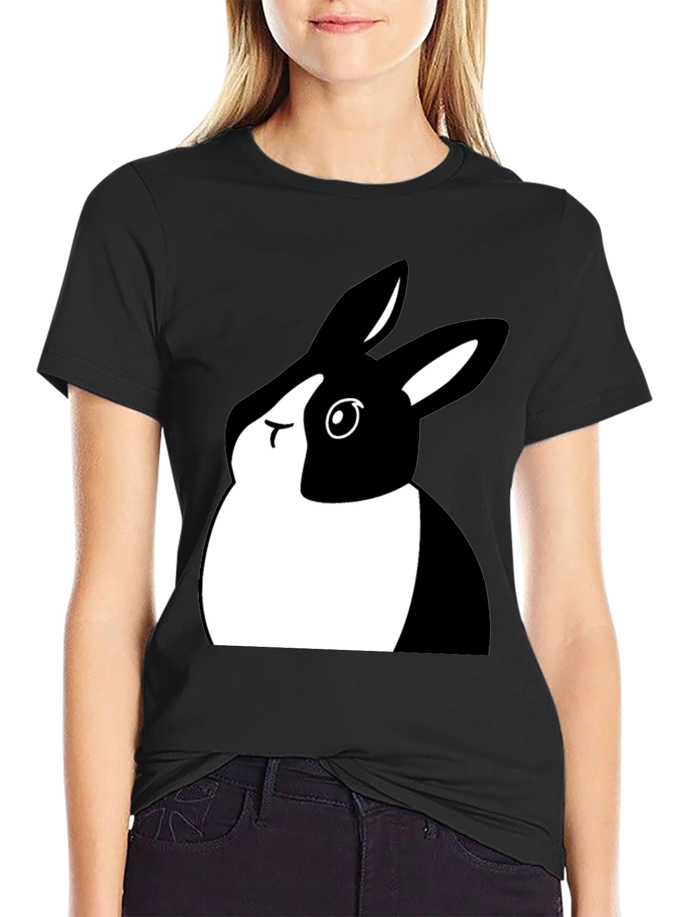 Black Black Bunny Graphic Tee - Unisex view 2