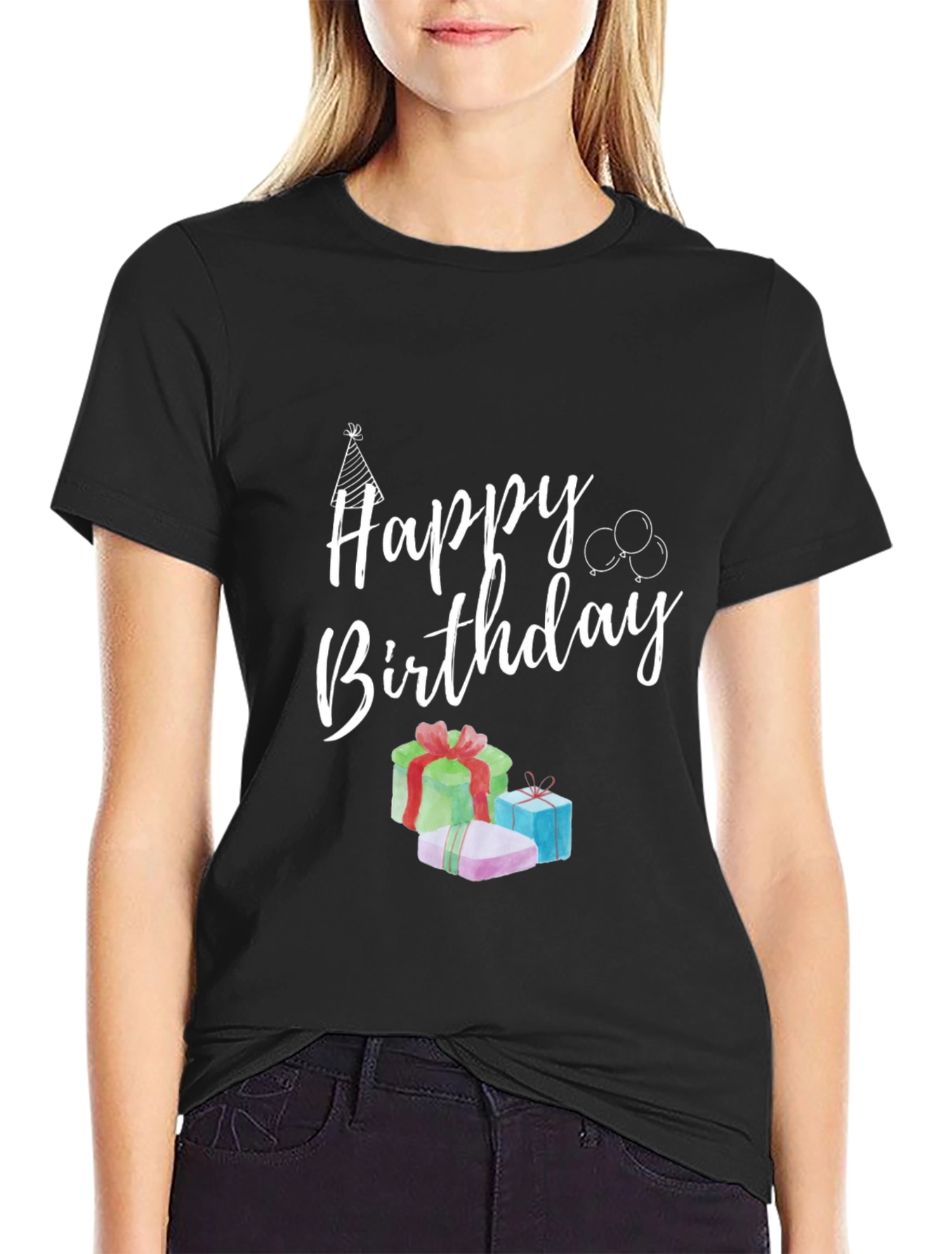 Black Happy Birthday Graphic Tee view 2