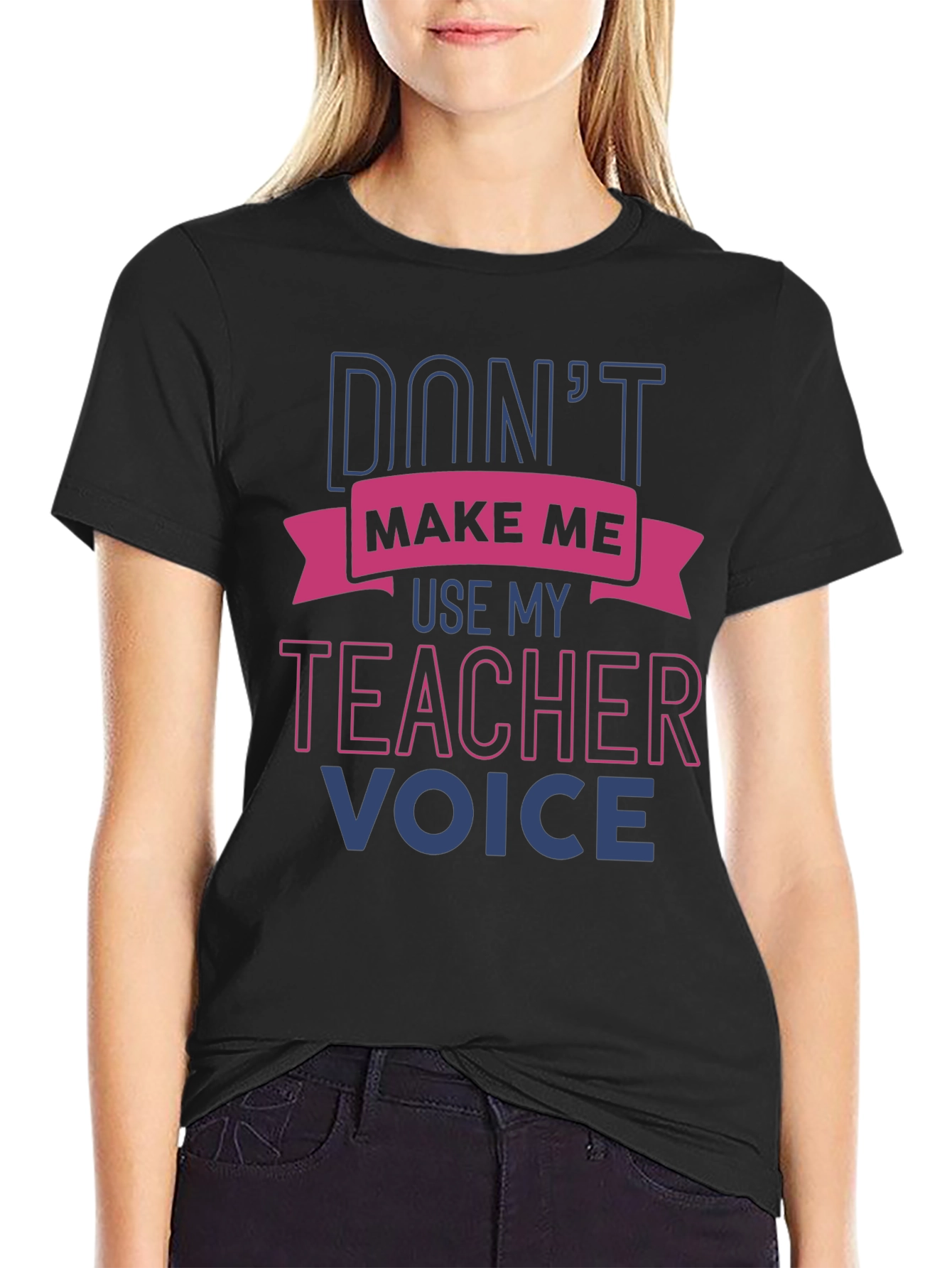 Black Teacher Voice Funny T-Shirt view 2