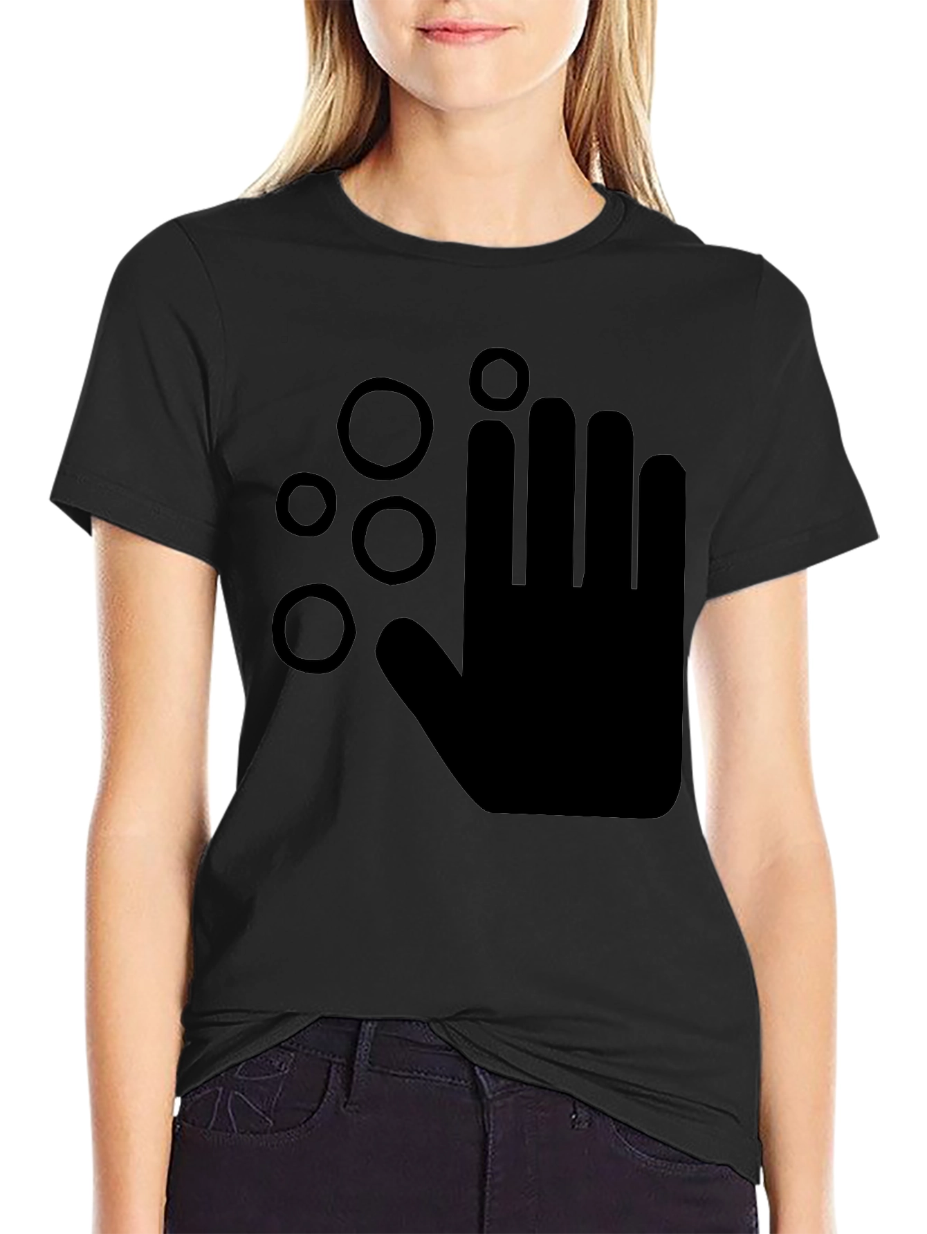 Black Washing Hands Graphic Black T-Shirt view 2