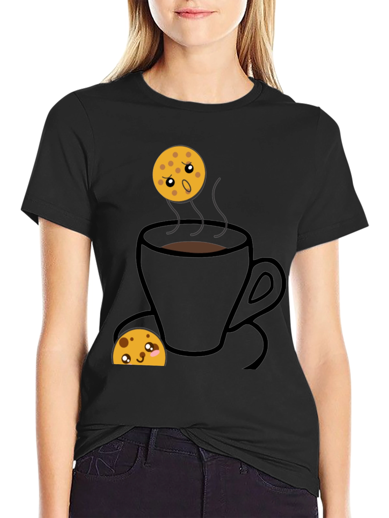 Black Funny Cookie Dunking T-Shirt view 2