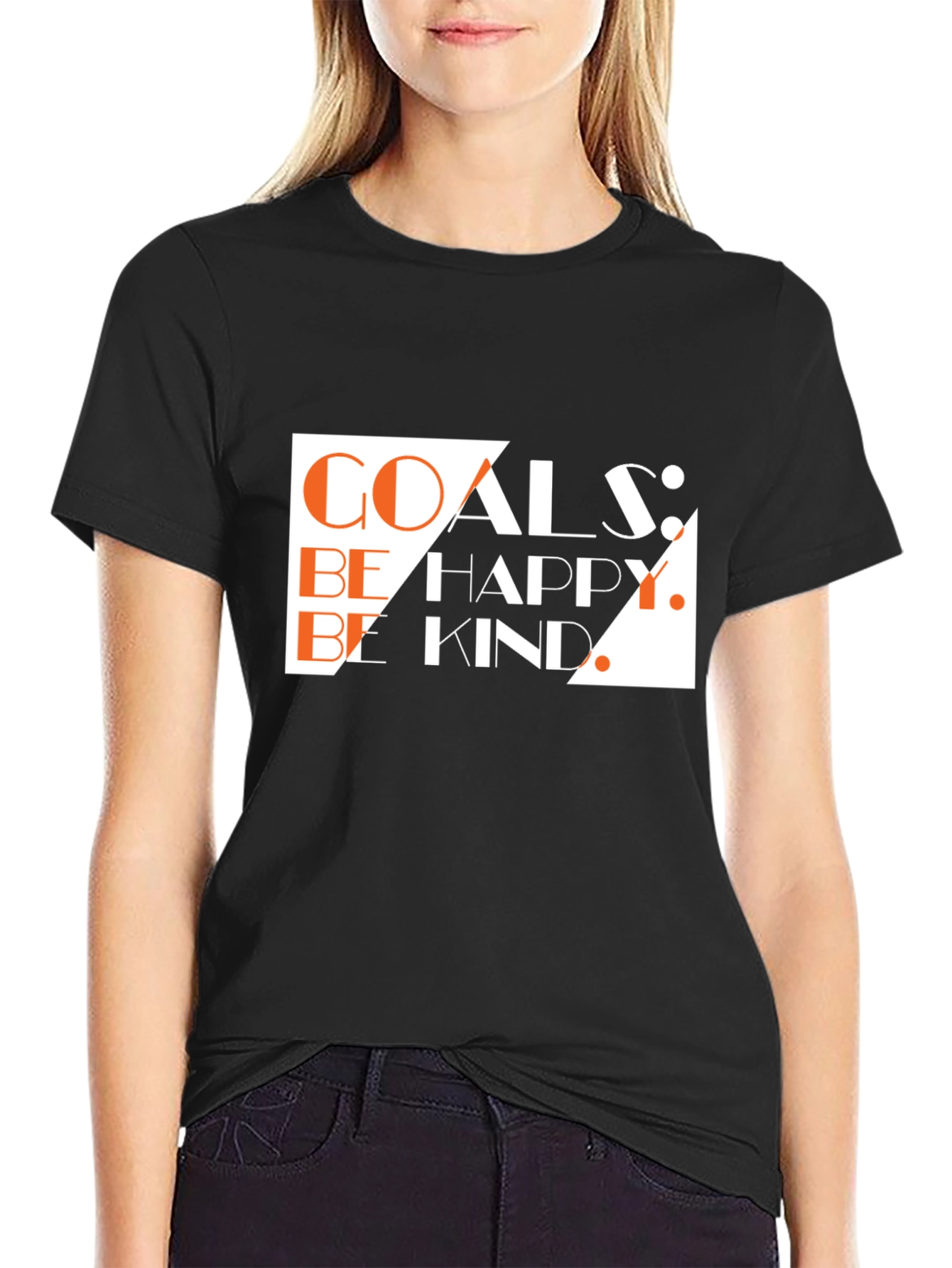 Black Goals Happy Kind Graphic Tee - Black view 2