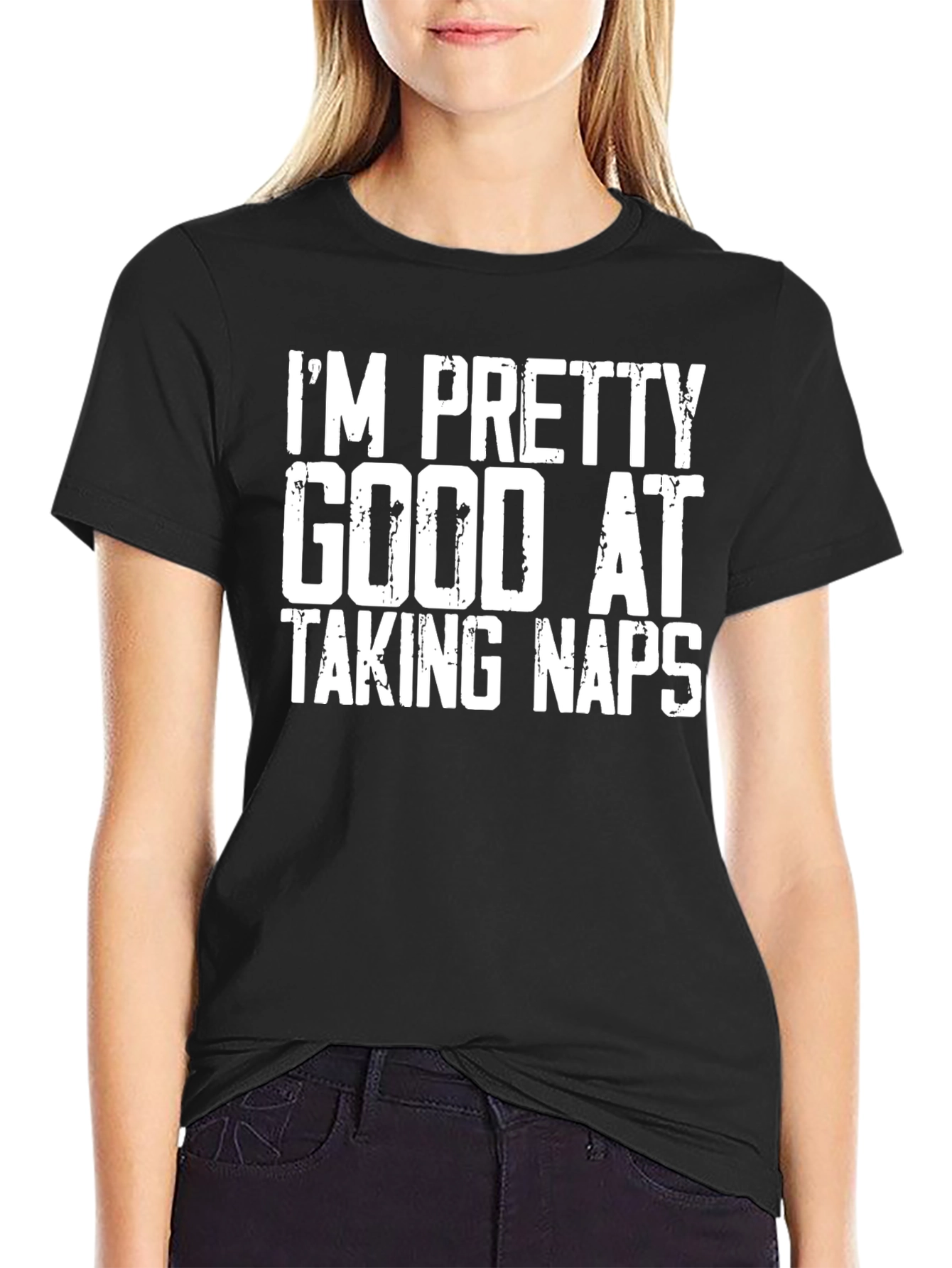 Black Funny Naps T-Shirt - "I'm Pretty Good at Taking Naps"  view 2