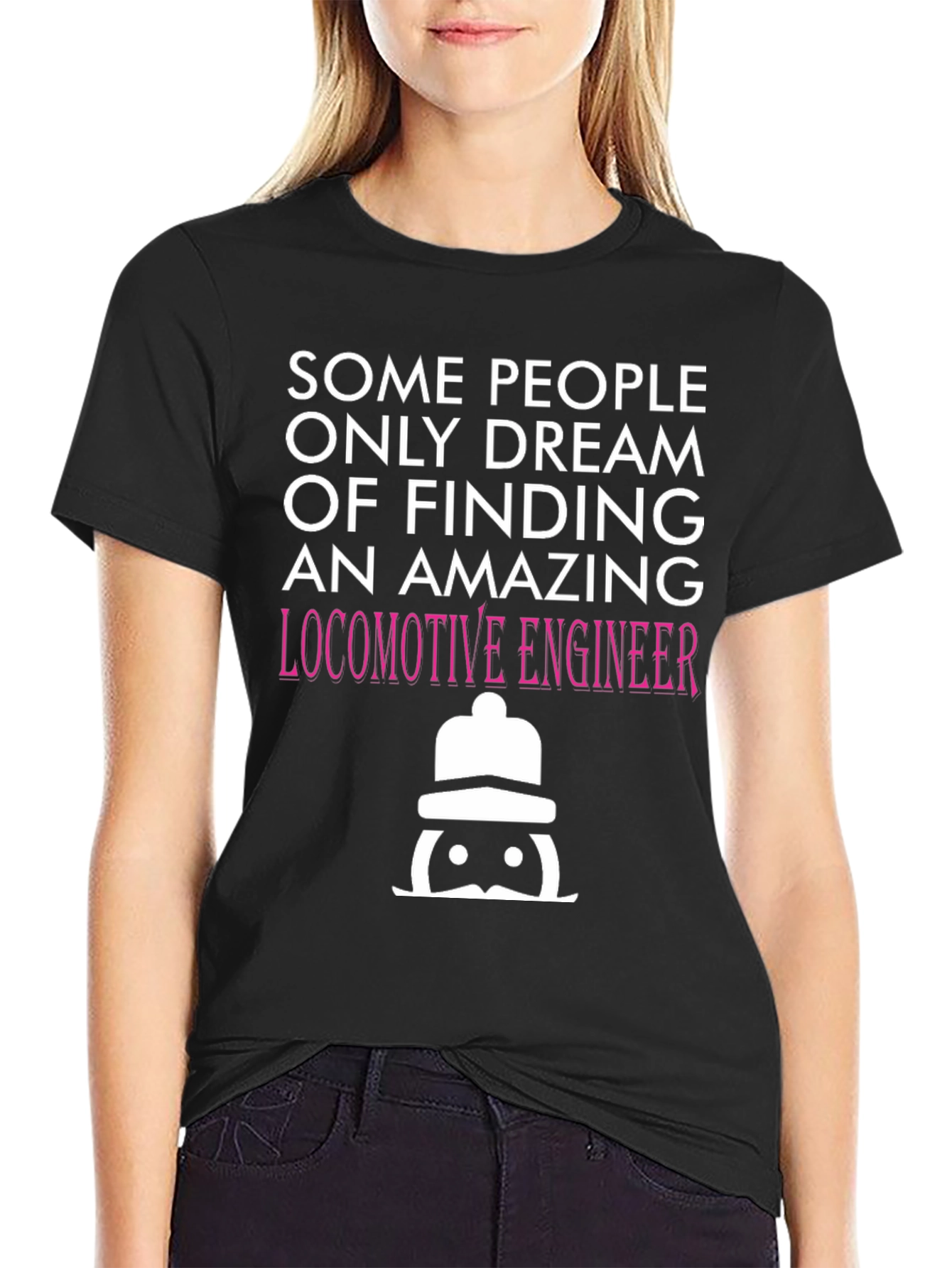Black Amazing Locomotive Engineer T-Shirt view 2