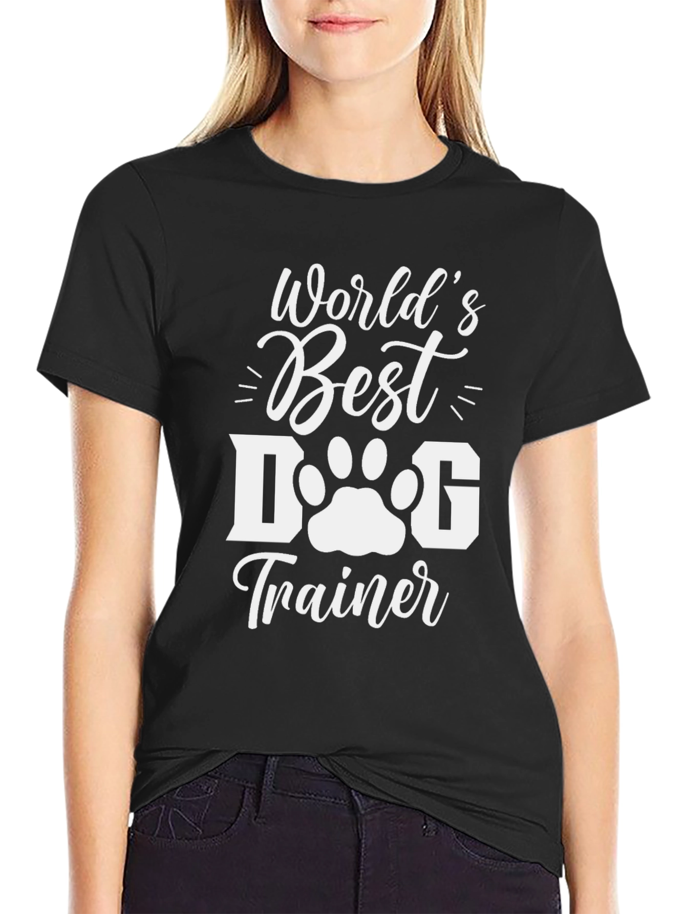 Black World's Best Dog Trainer T-Shirt view 2