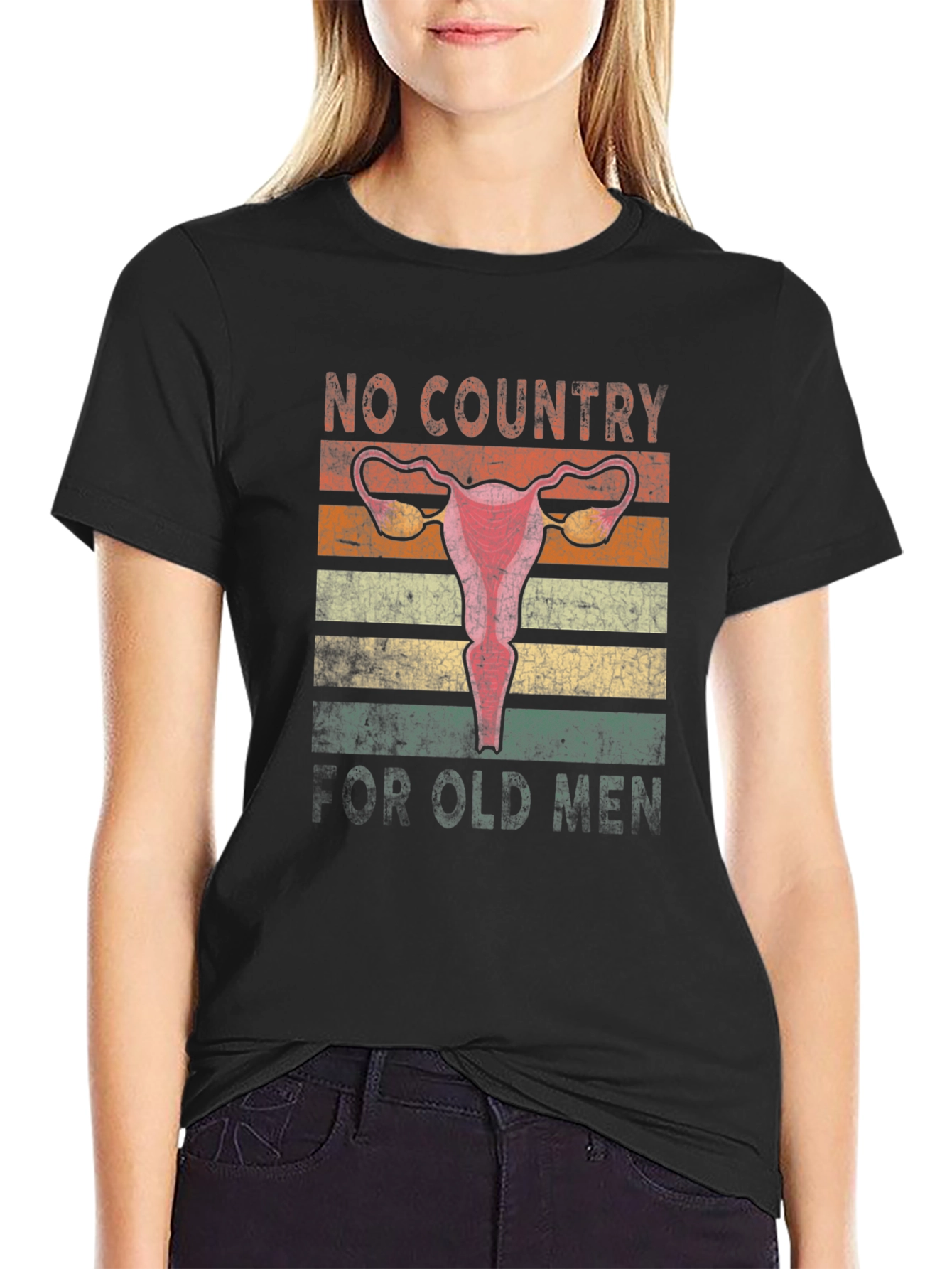 Black No Country for Old Men T-Shirt view 2