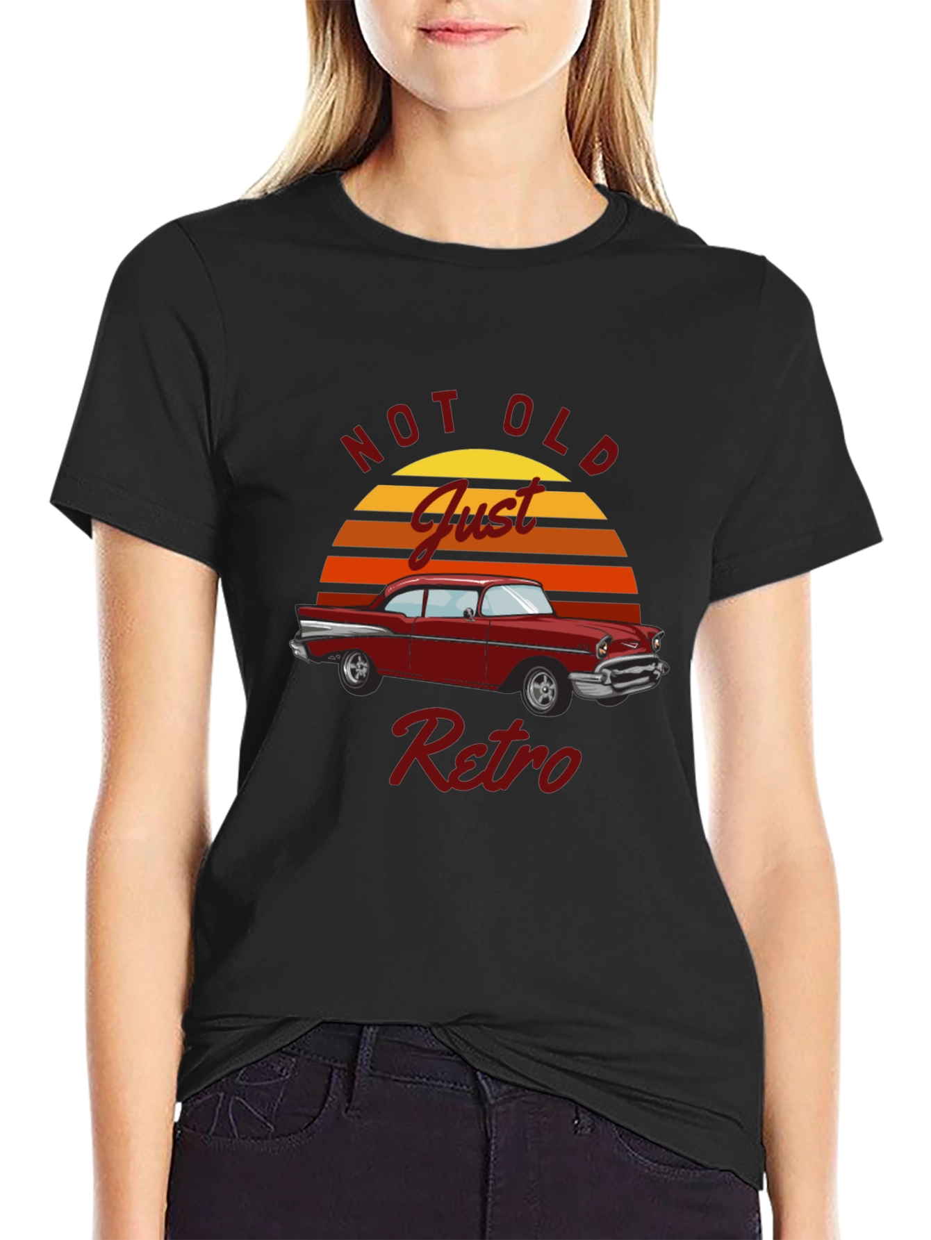 Black Retro Car Graphic Tee - Not Old, Just Retro view 2