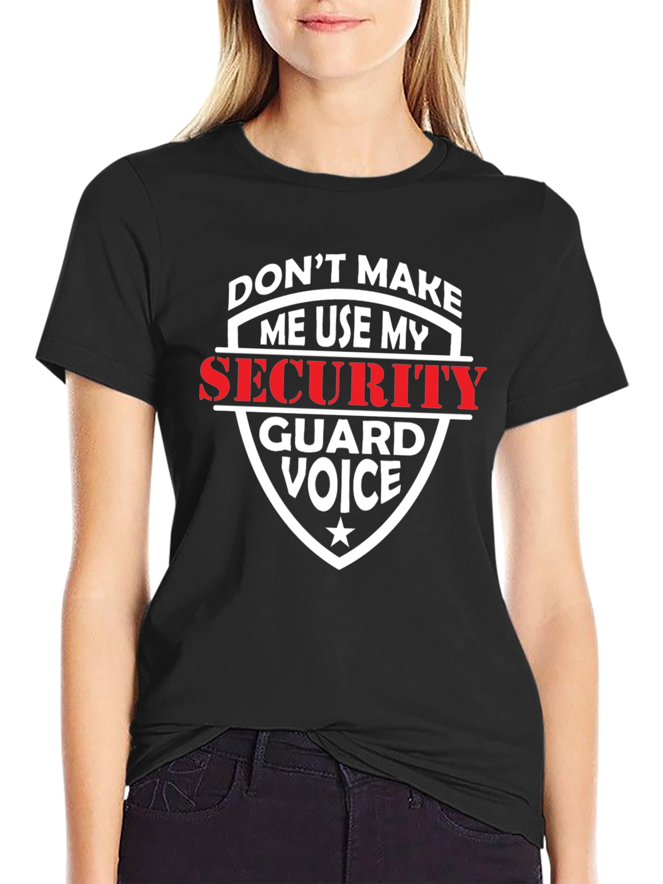 Black Security Guard Voice Graphic T-Shirt view 2