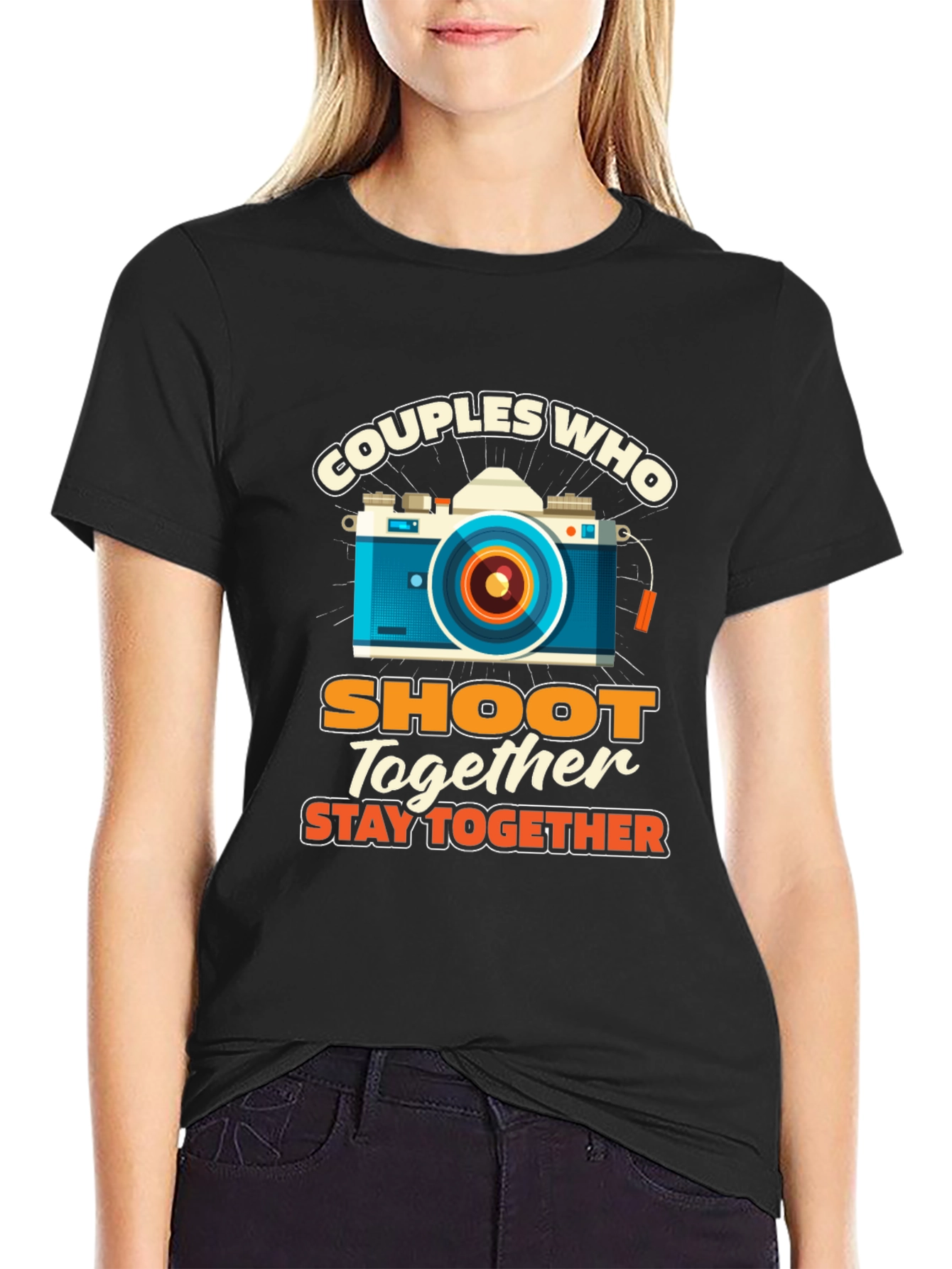 Black Couples Who Shoot Together T-Shirt - Camera Lover view 2
