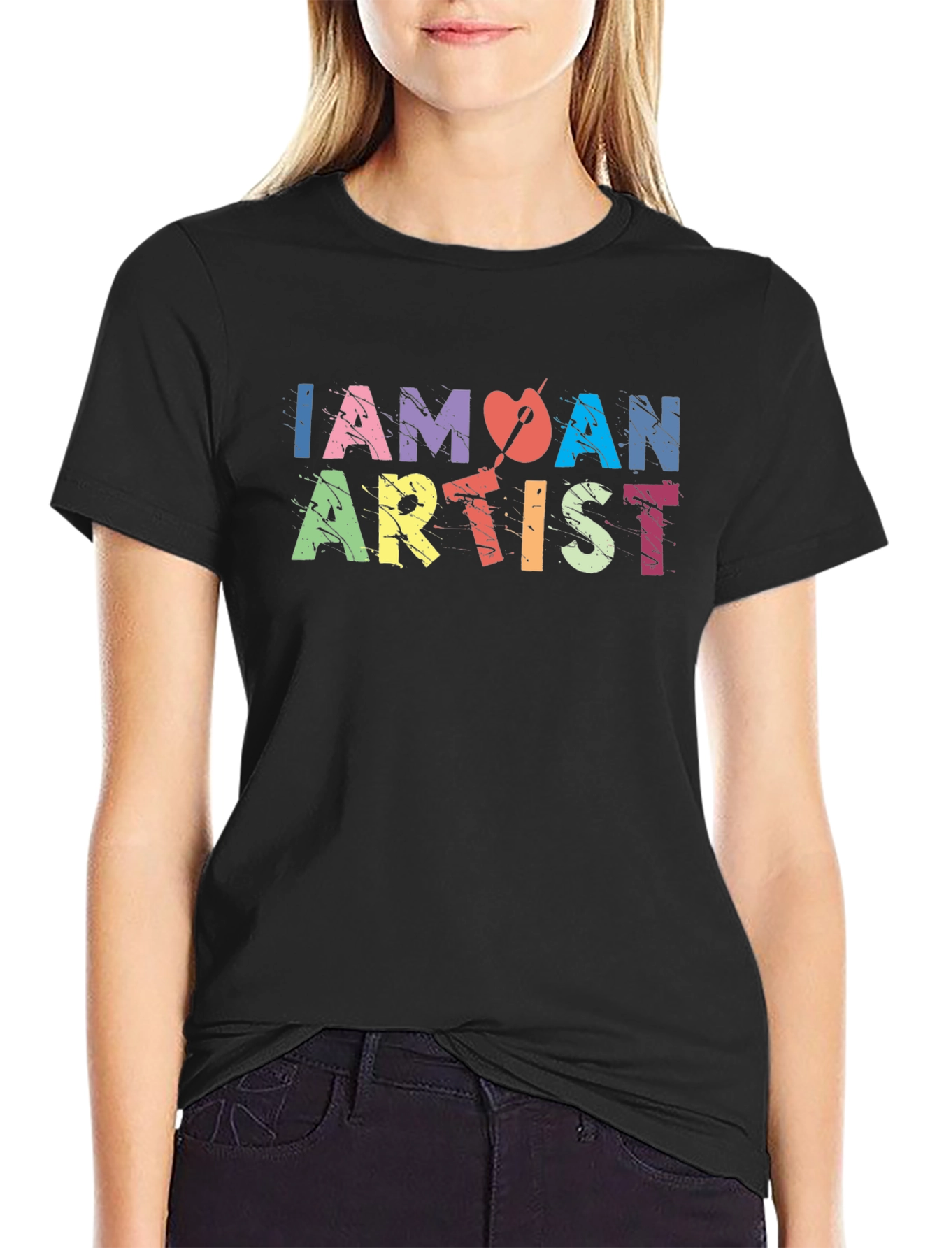 Black I Am An Artist T-Shirt - Creative Apparel view 2