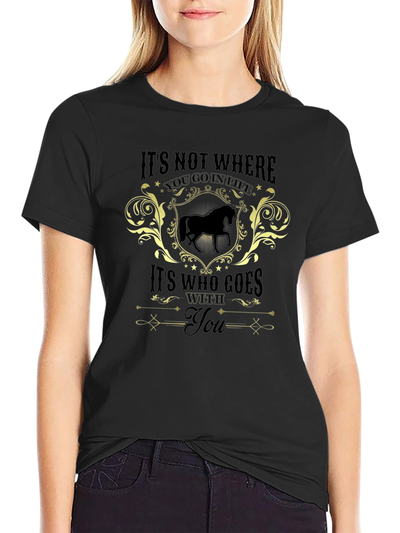 Horse Life Philosophy Black T-Shirt - 2