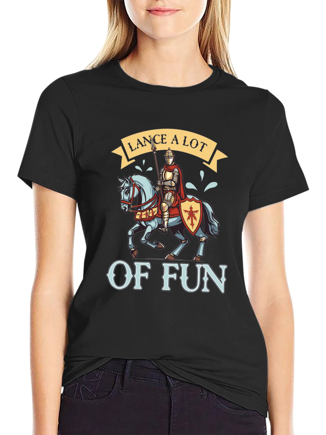 Black Lance A Lot of Fun Knight T-Shirt view 2