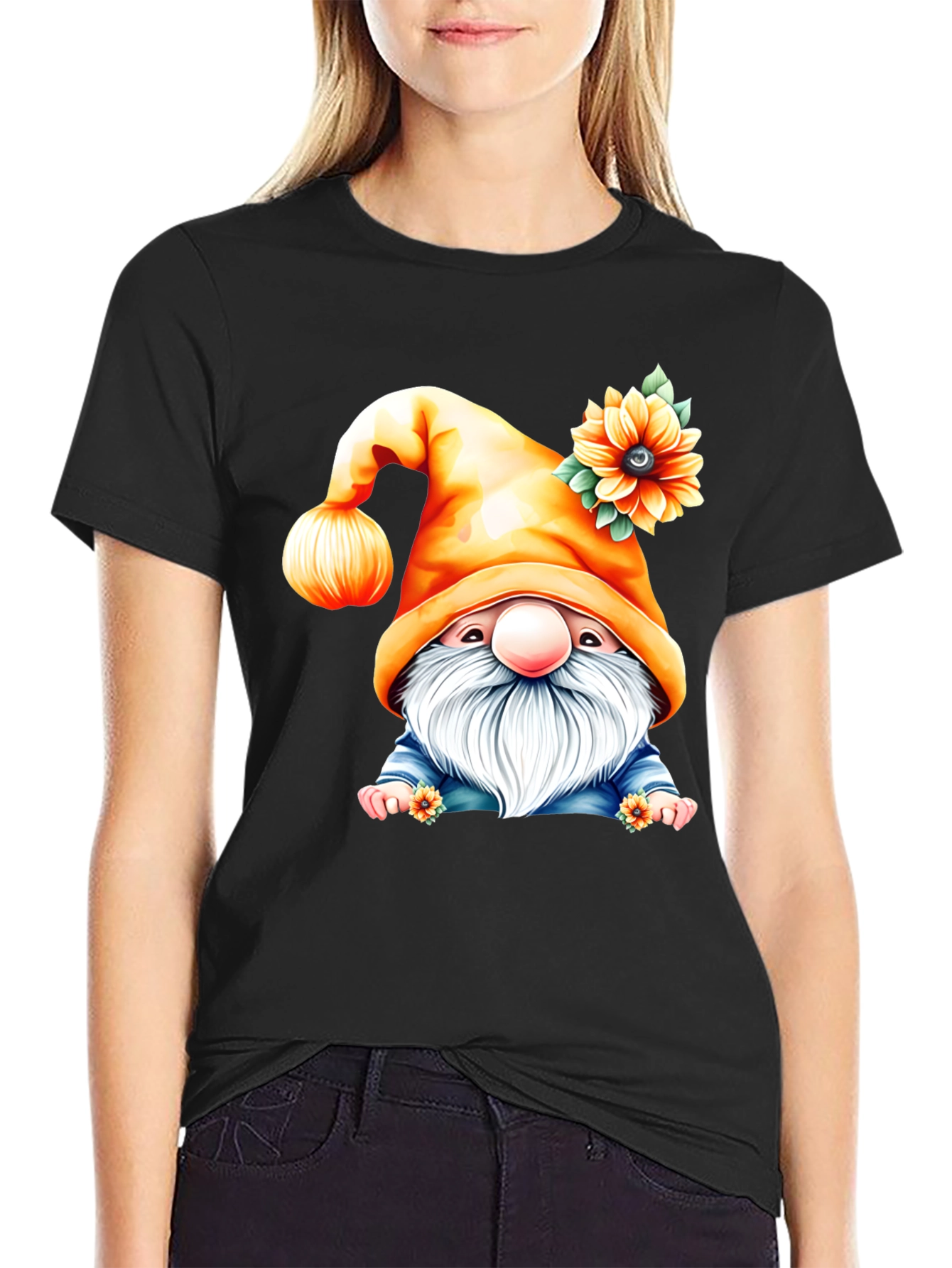 Sunflower Gnome Graphic T-Shirt - 2