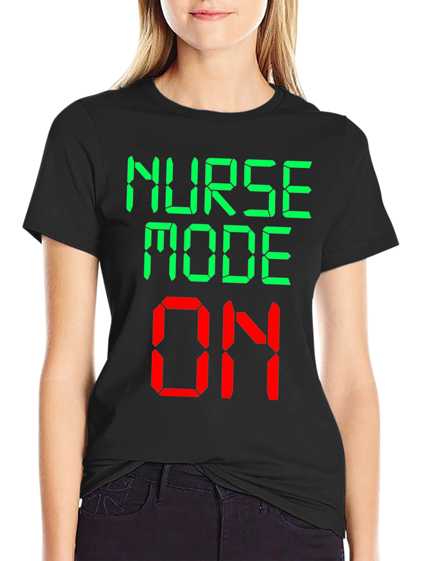 Black Nurse Mode On Novelty Graphic T-Shirt view 2