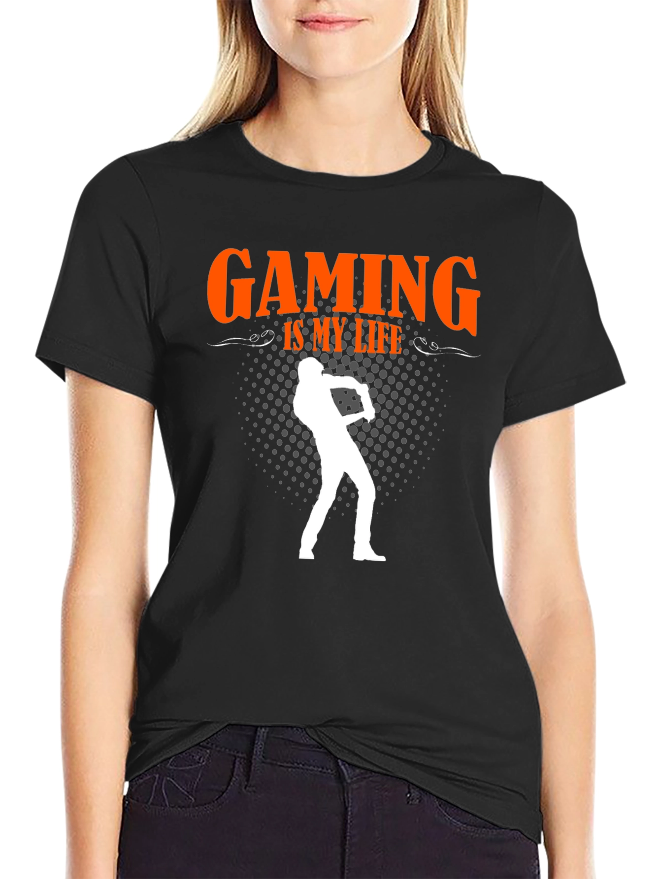 Black Gaming Is My Life T-Shirt - Gamer Gift view 2