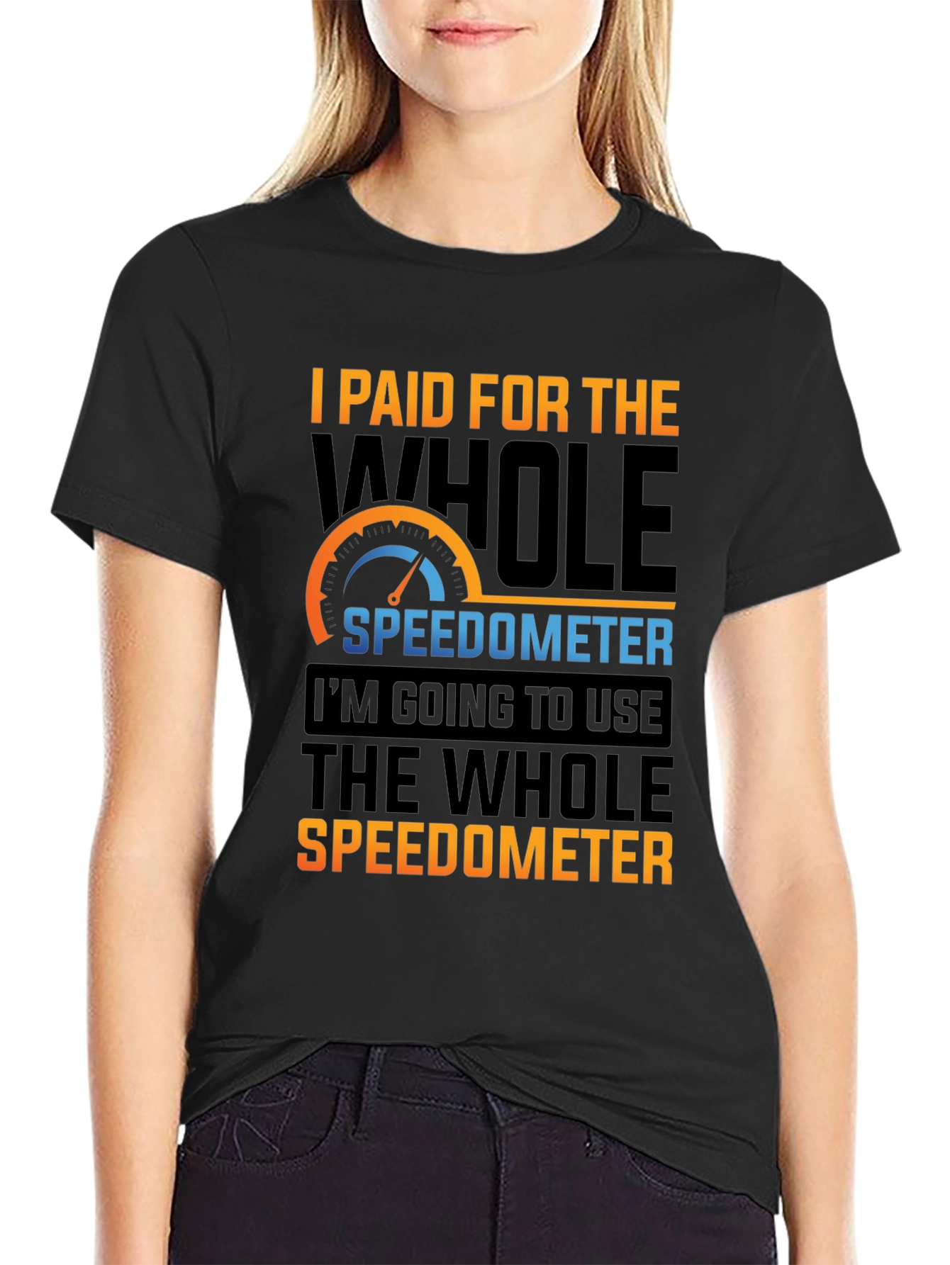 Black Speedometer Enthusiast Graphic Tee - Funny Car Lover Shirt view 2
