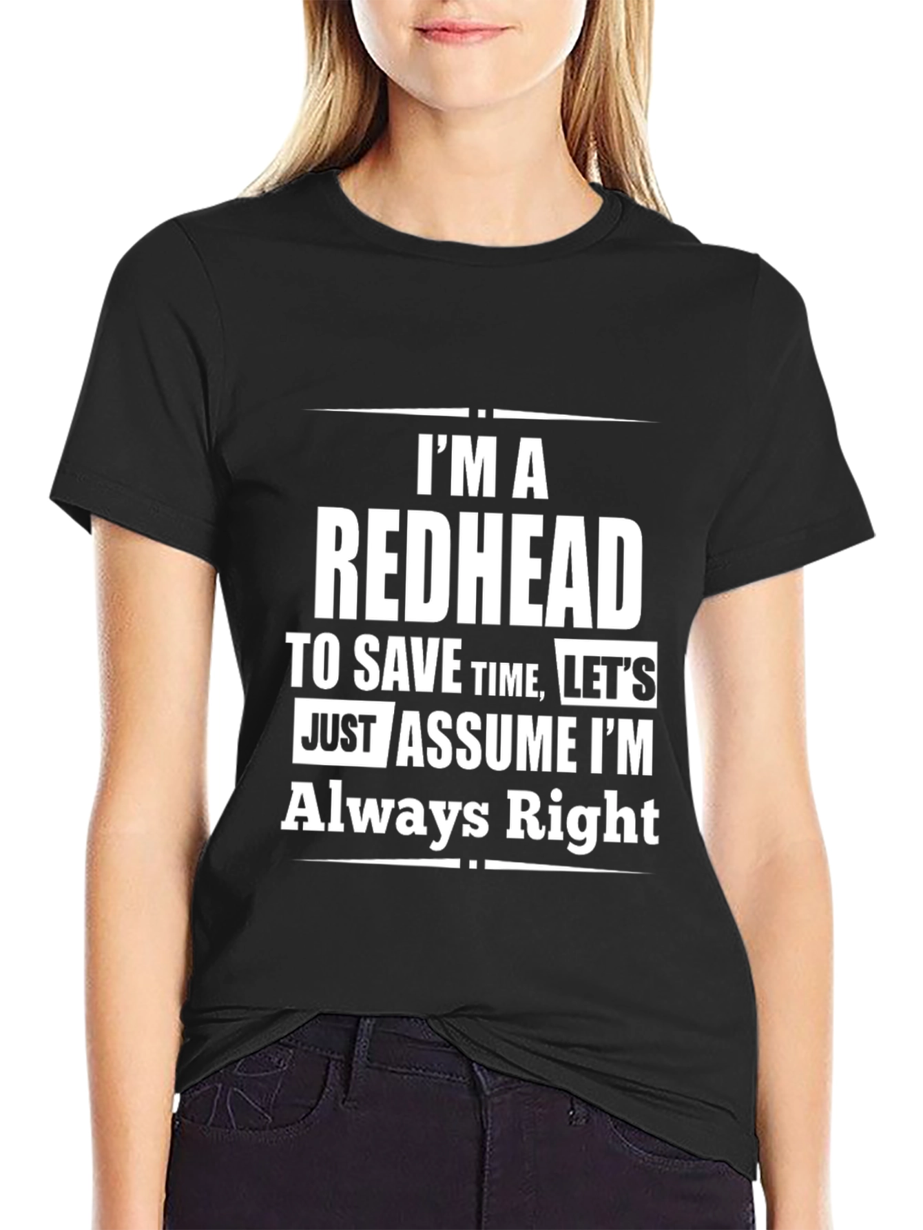 Black Redhead Always Right Men's T-Shirt view 2