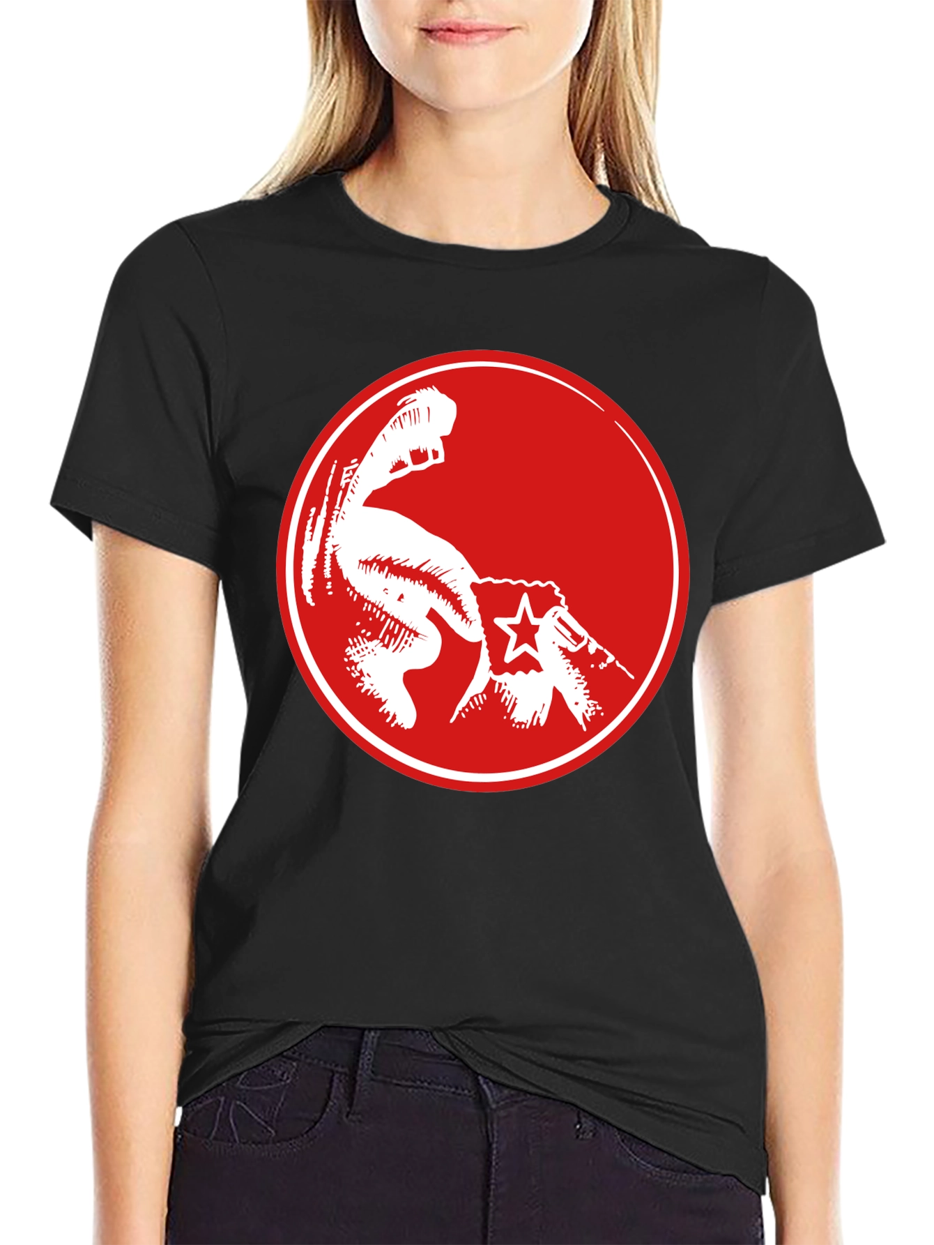 Black Red Fist Graphic Black T-Shirt - Power & Revolution view 2