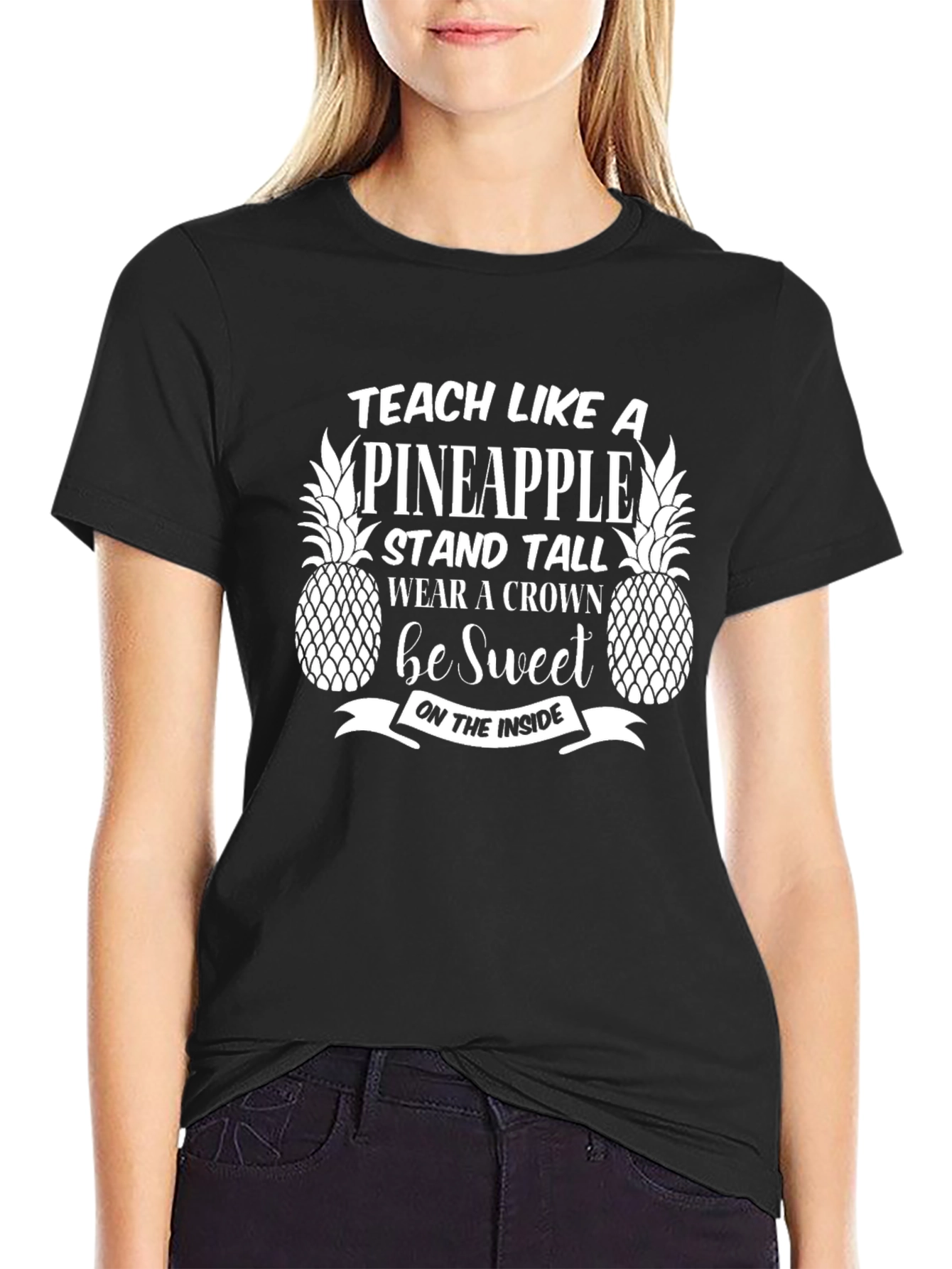 Black Teach Like A Pineapple Graphic Tee view 2