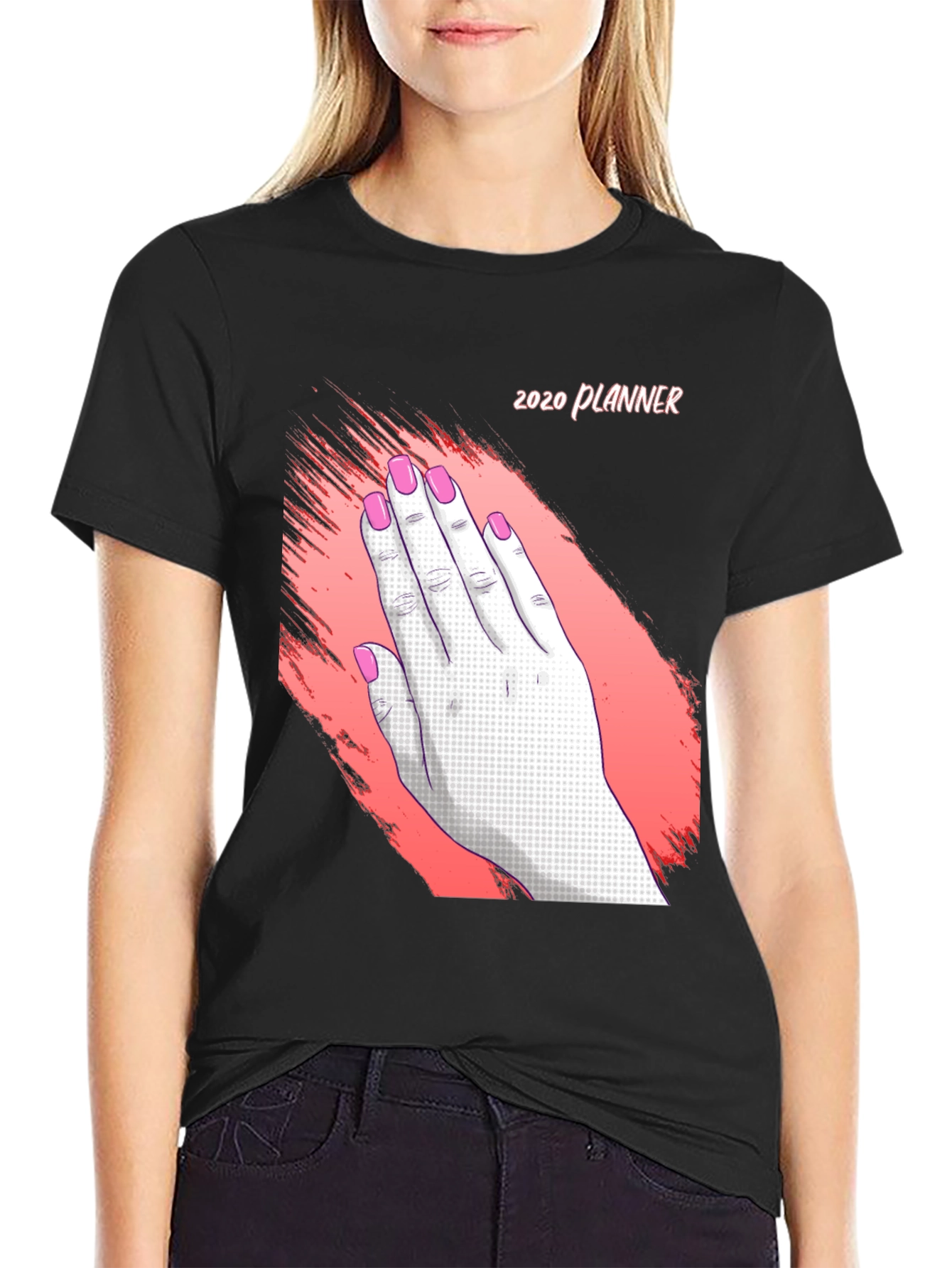 Black 2020 Planner Graphic T-Shirt view 2