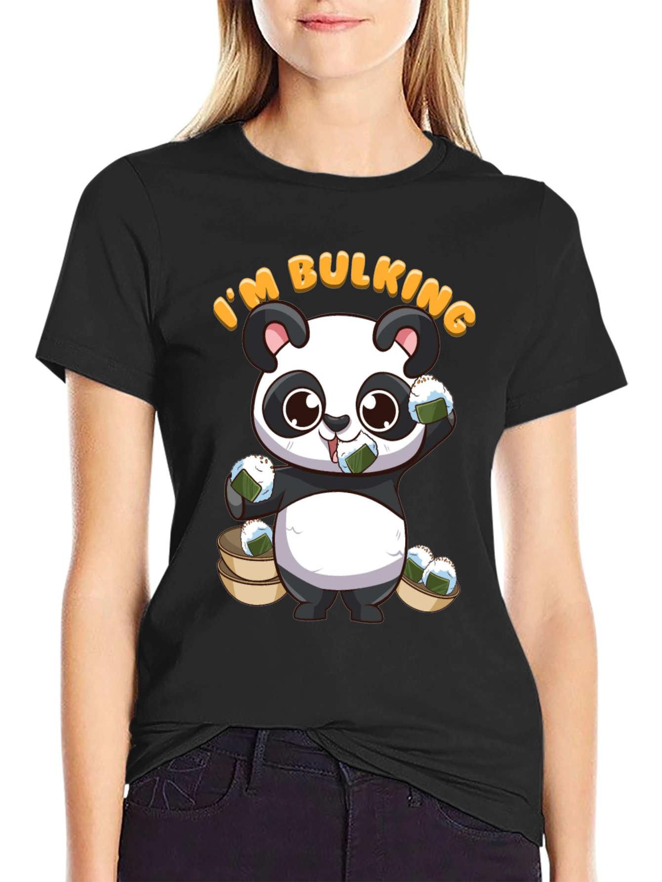 Black I'm Bulking Panda T-Shirt view 2