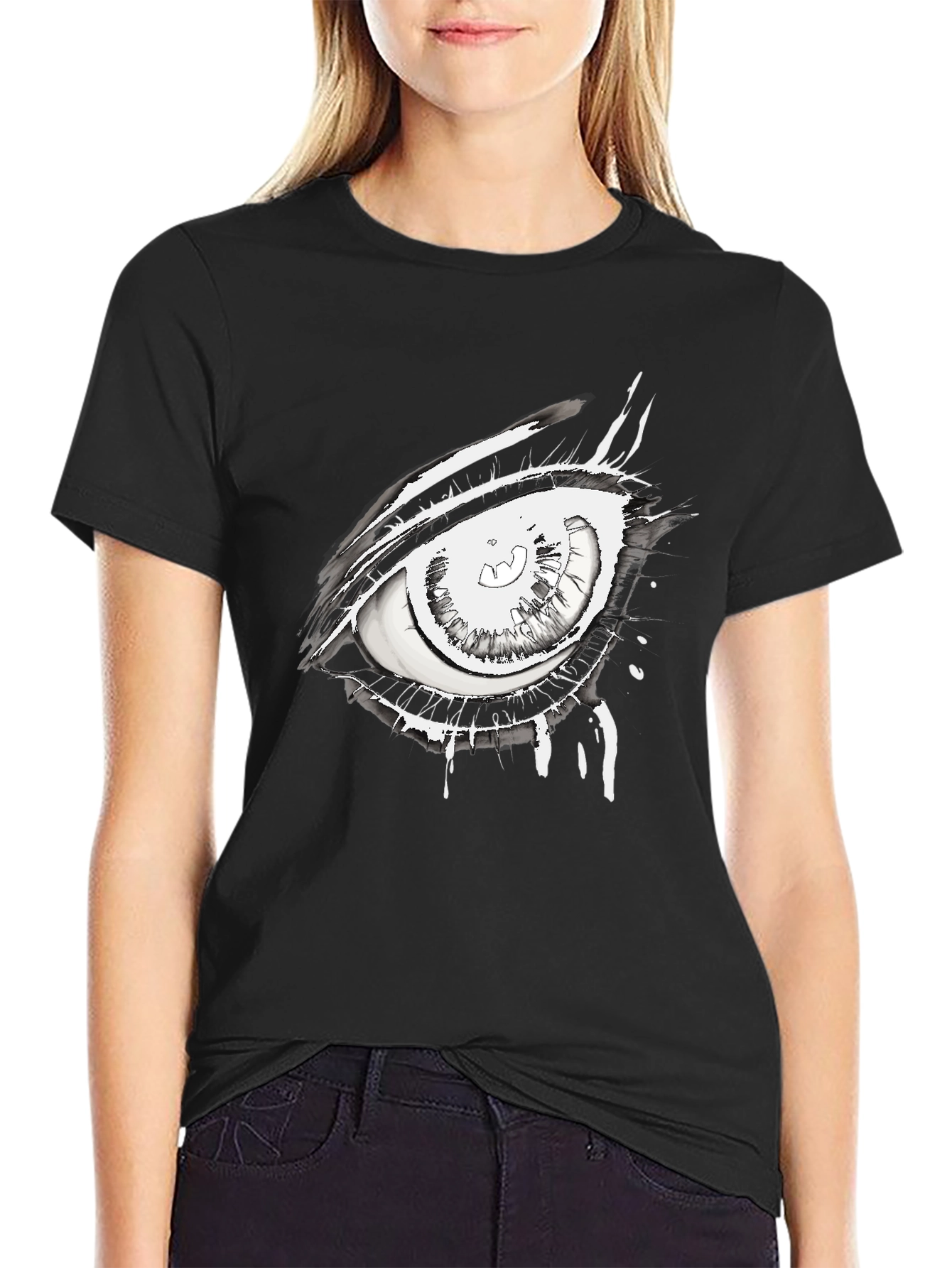 Black Eye Graphic Black Tee - Unique Streetwear Style view 2