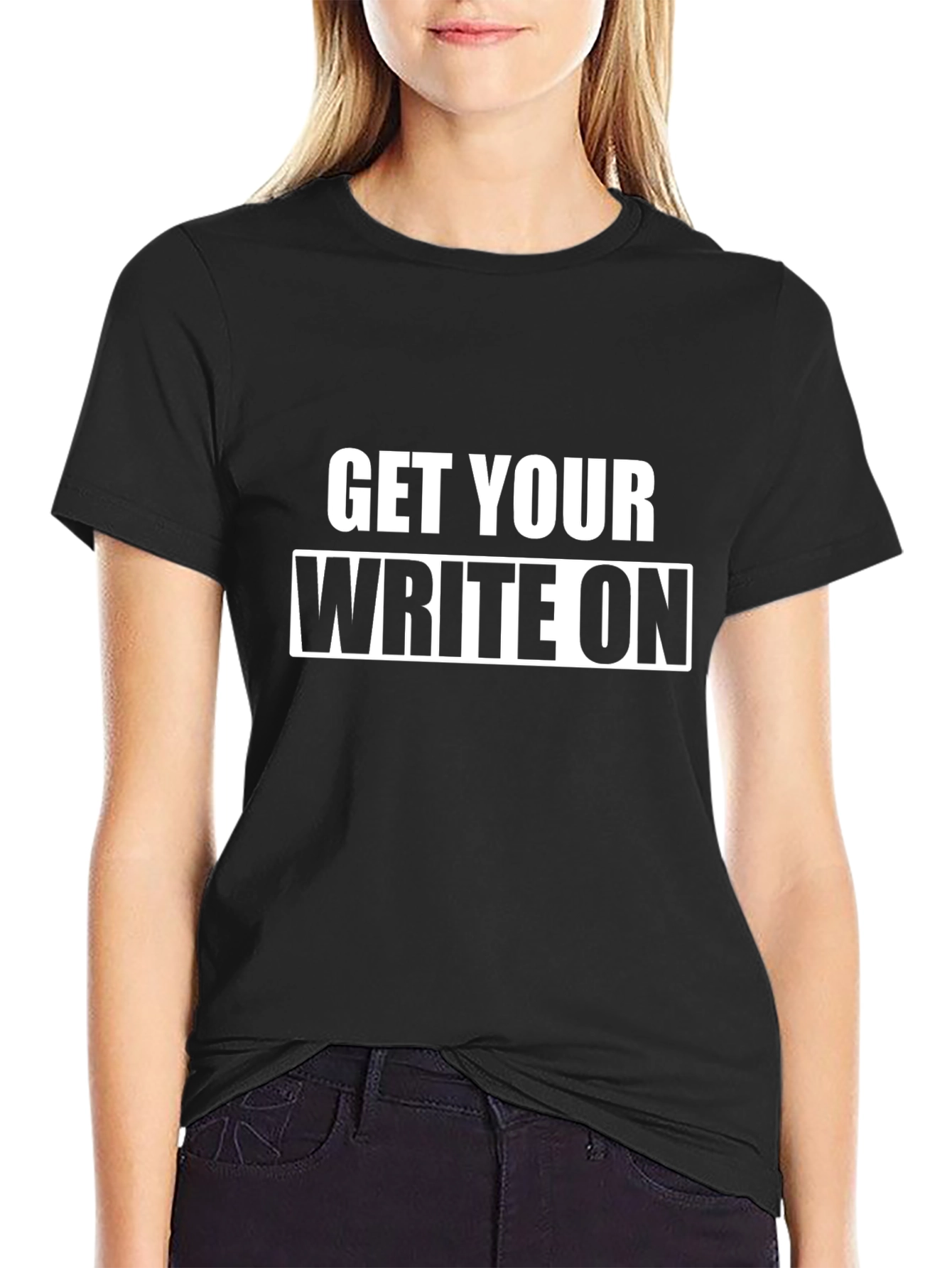 Black Get Your Write On T-Shirt - Black view 2