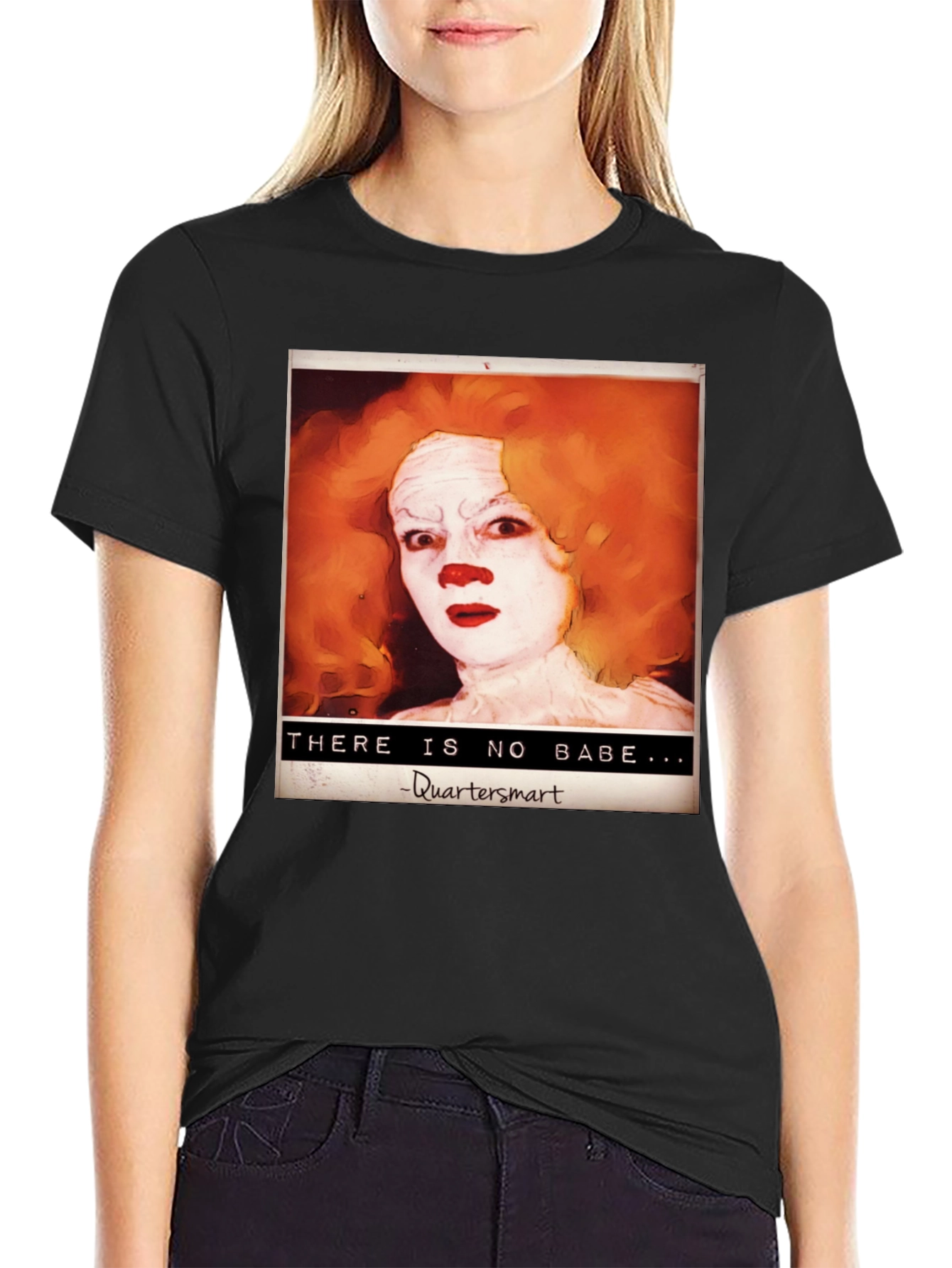 Black Creepy Clown Art T-Shirt view 2