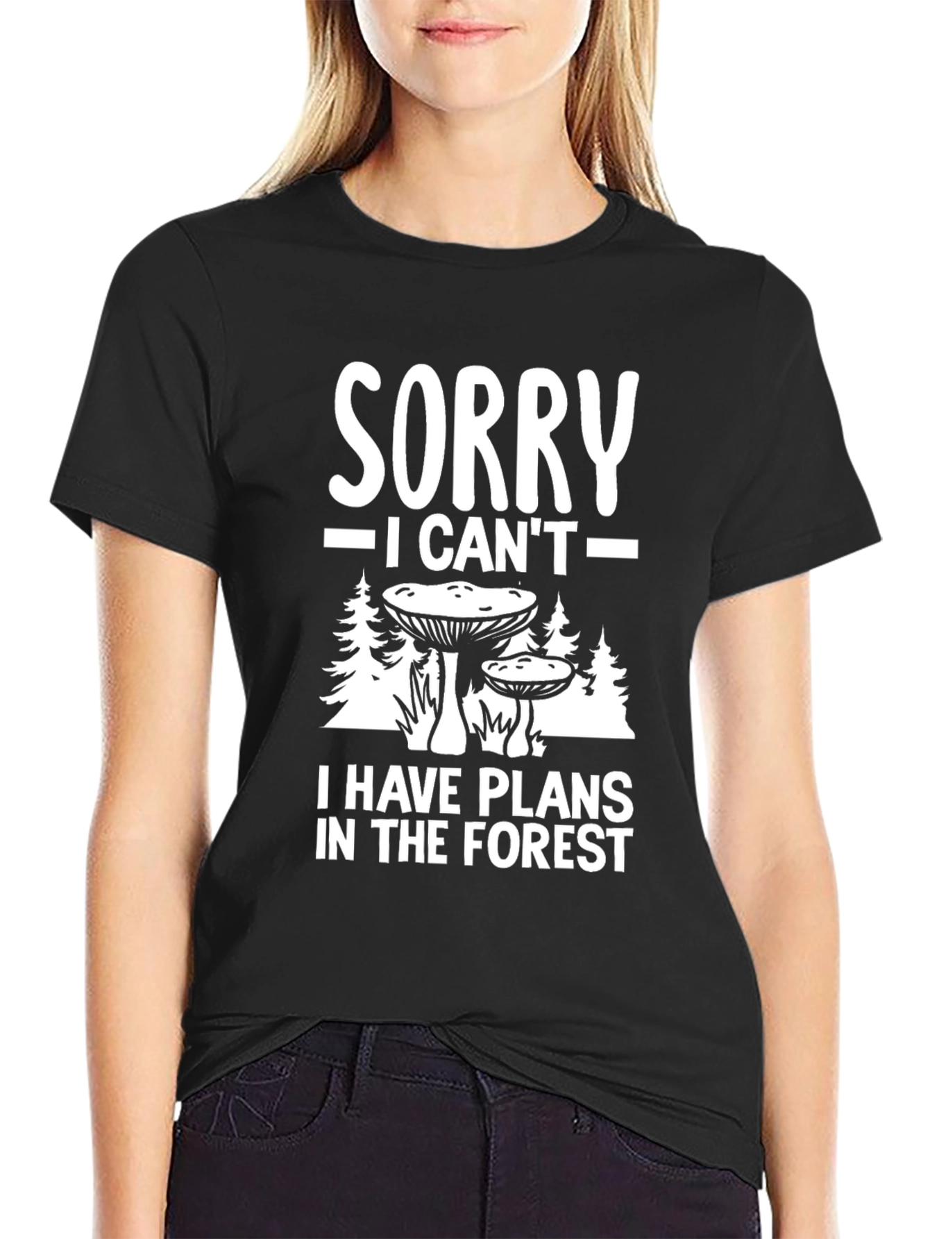 Black Sorry, I Have Plans in the Forest Black Graphic Tee view 2