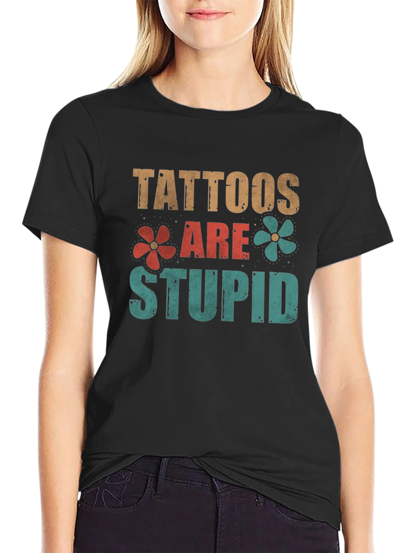 Tattoos Are Stupid Graphic T-Shirt - 2