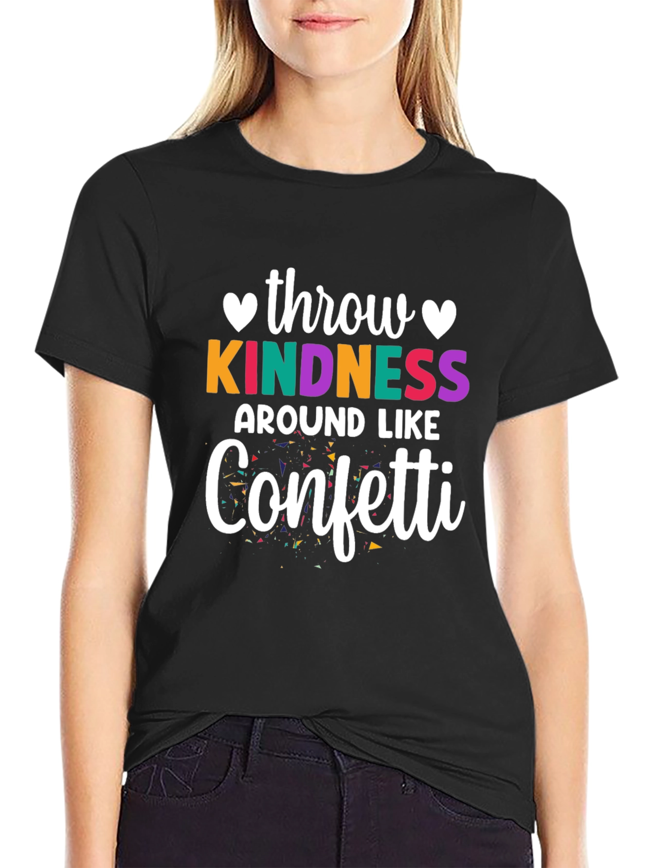 Black Kindness Confetti Graphic Tee view 2