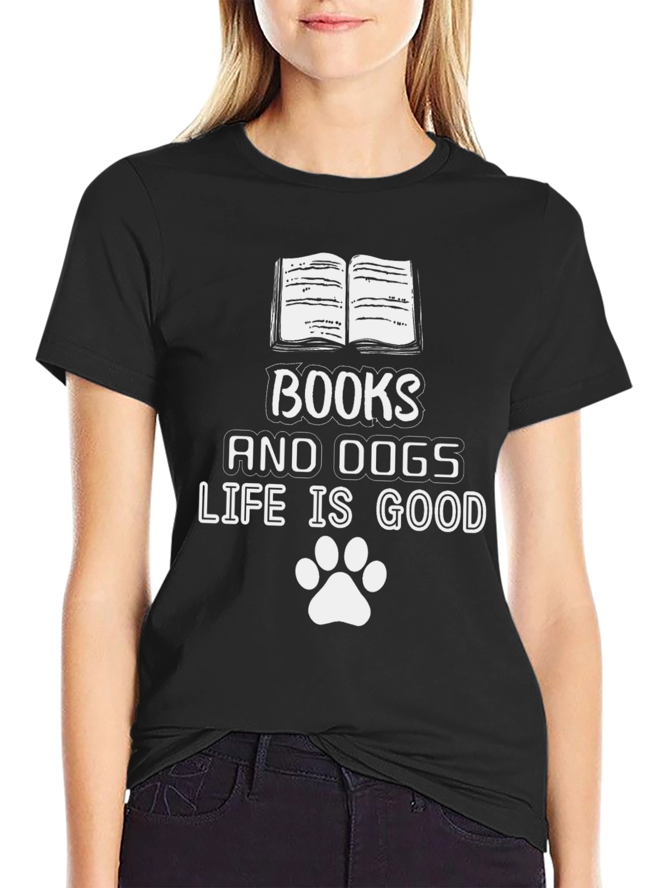 Black Books & Dogs Life Is Good Graphic Tee view 2