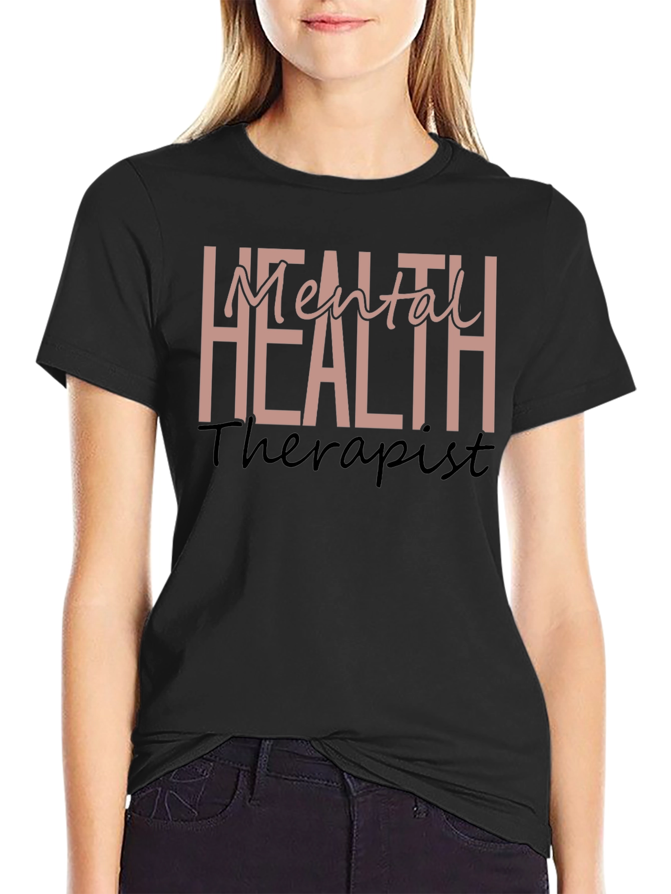 Black Mental Health Therapist Graphic Tee view 2