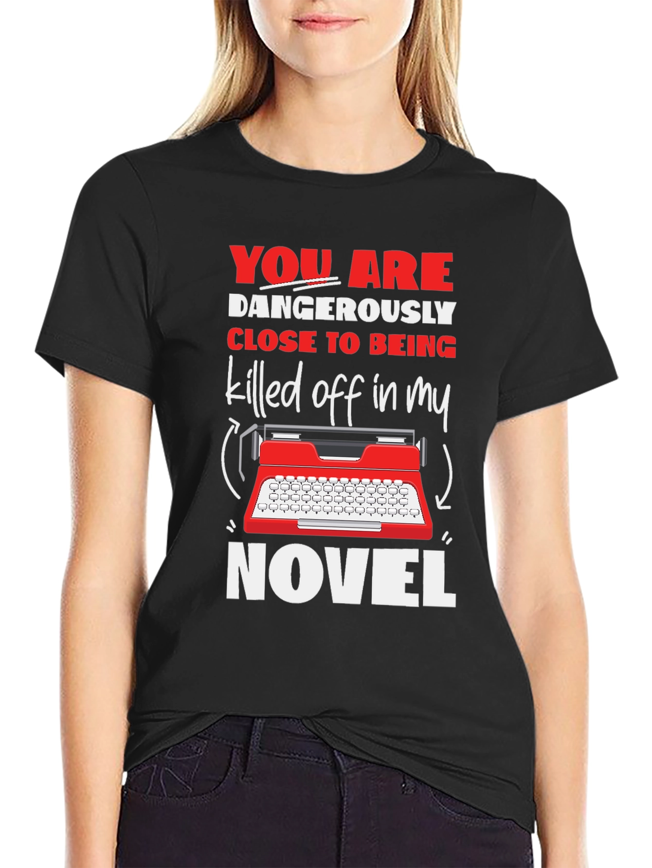 Black Dangerously Close Novel T-Shirt view 2