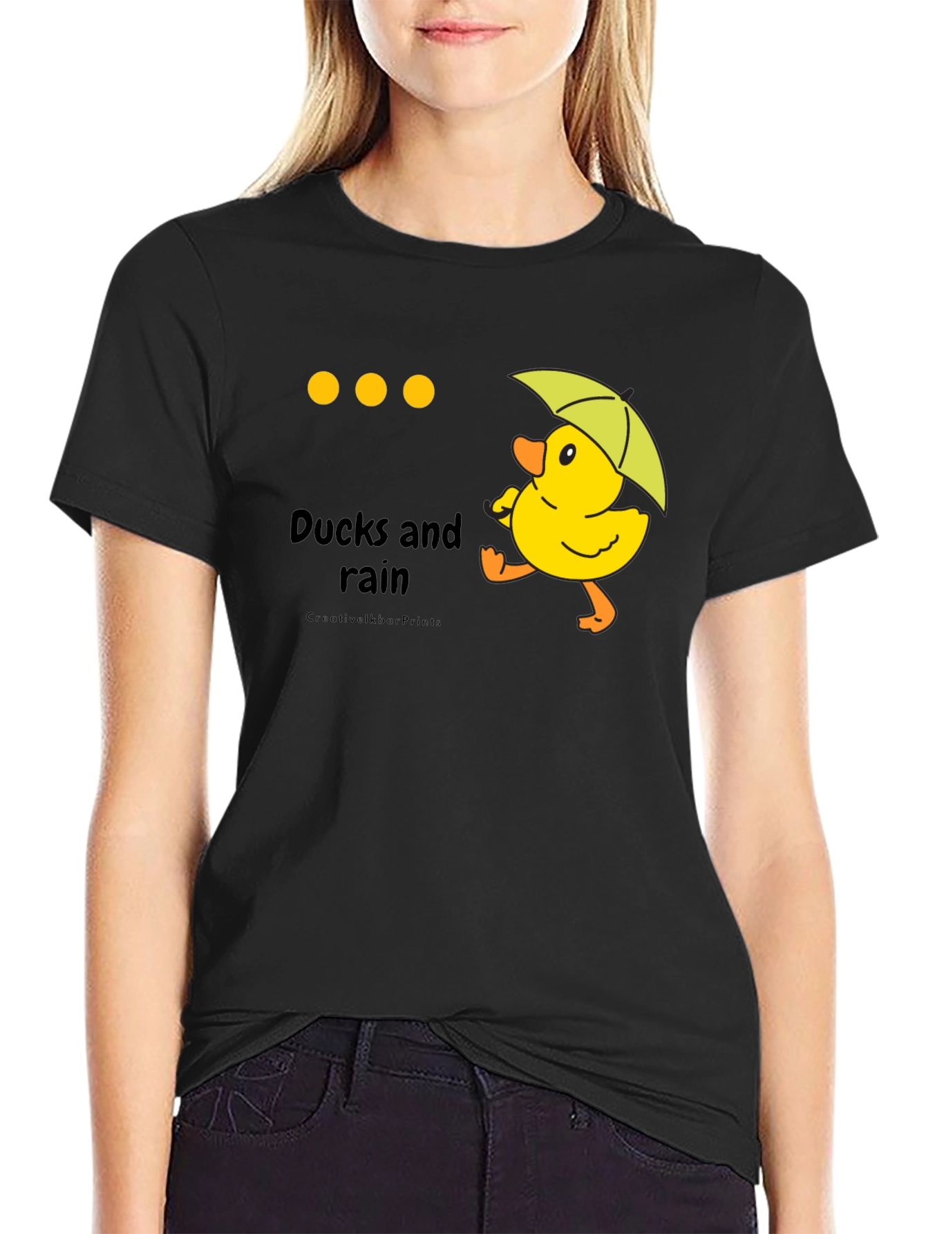 Black Ducks in Rain T-Shirt view 2