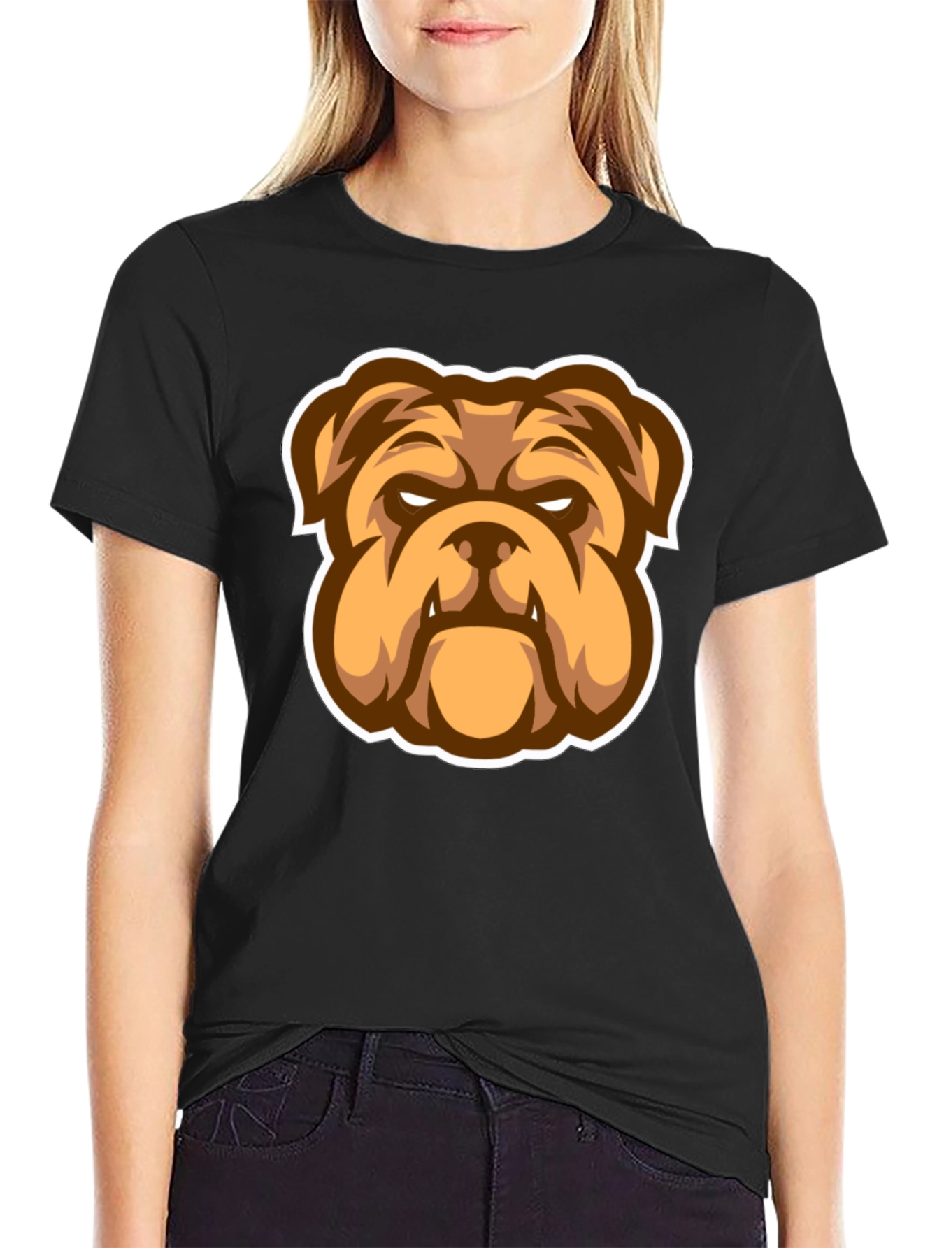 Black Bulldog Graphic Black T-Shirt - Stylish Men's Tee view 2