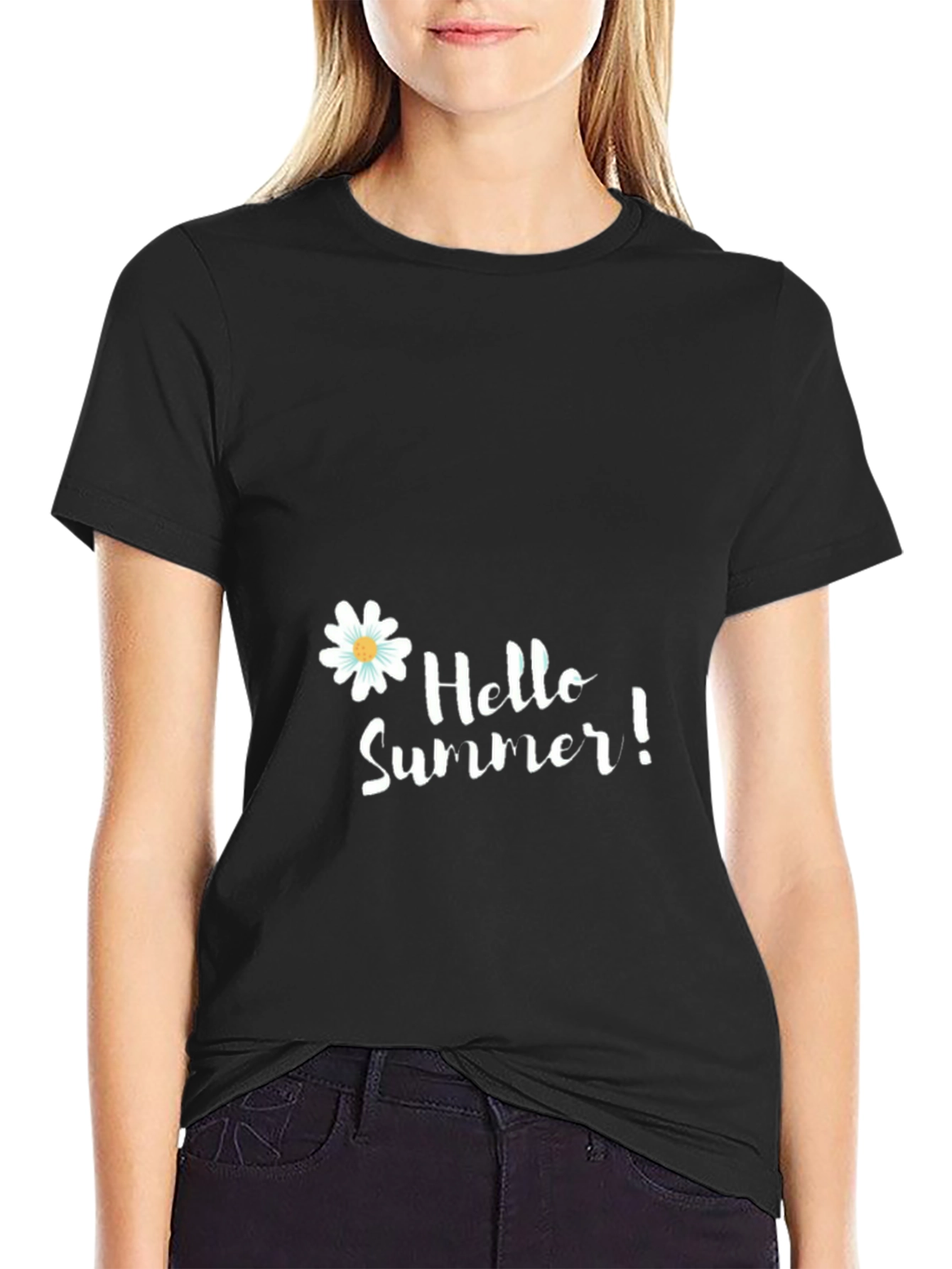 Black Hello Summer Black T-Shirt view 2