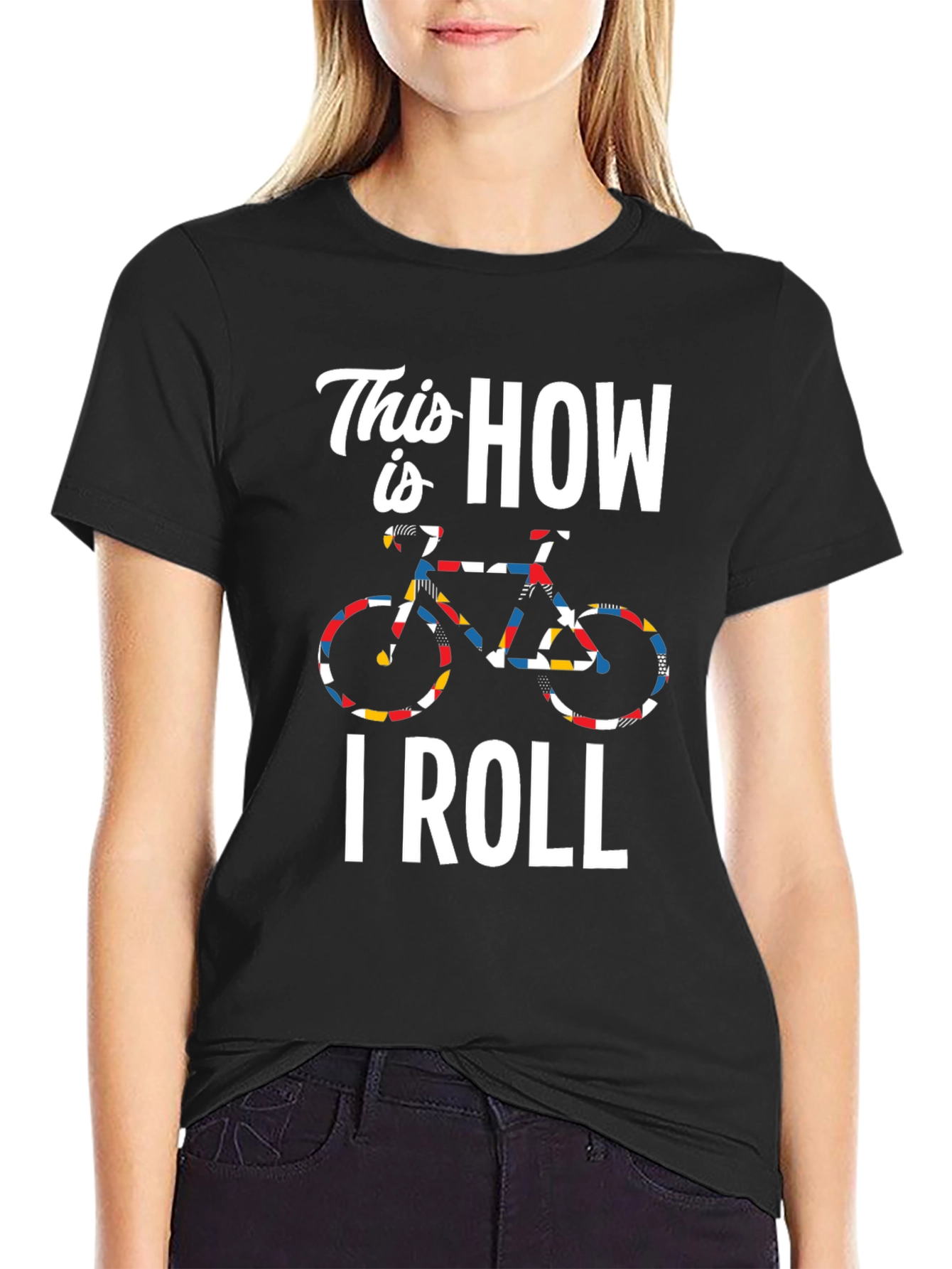 Black This Is How I Roll Cycling T-Shirt - Black view 2